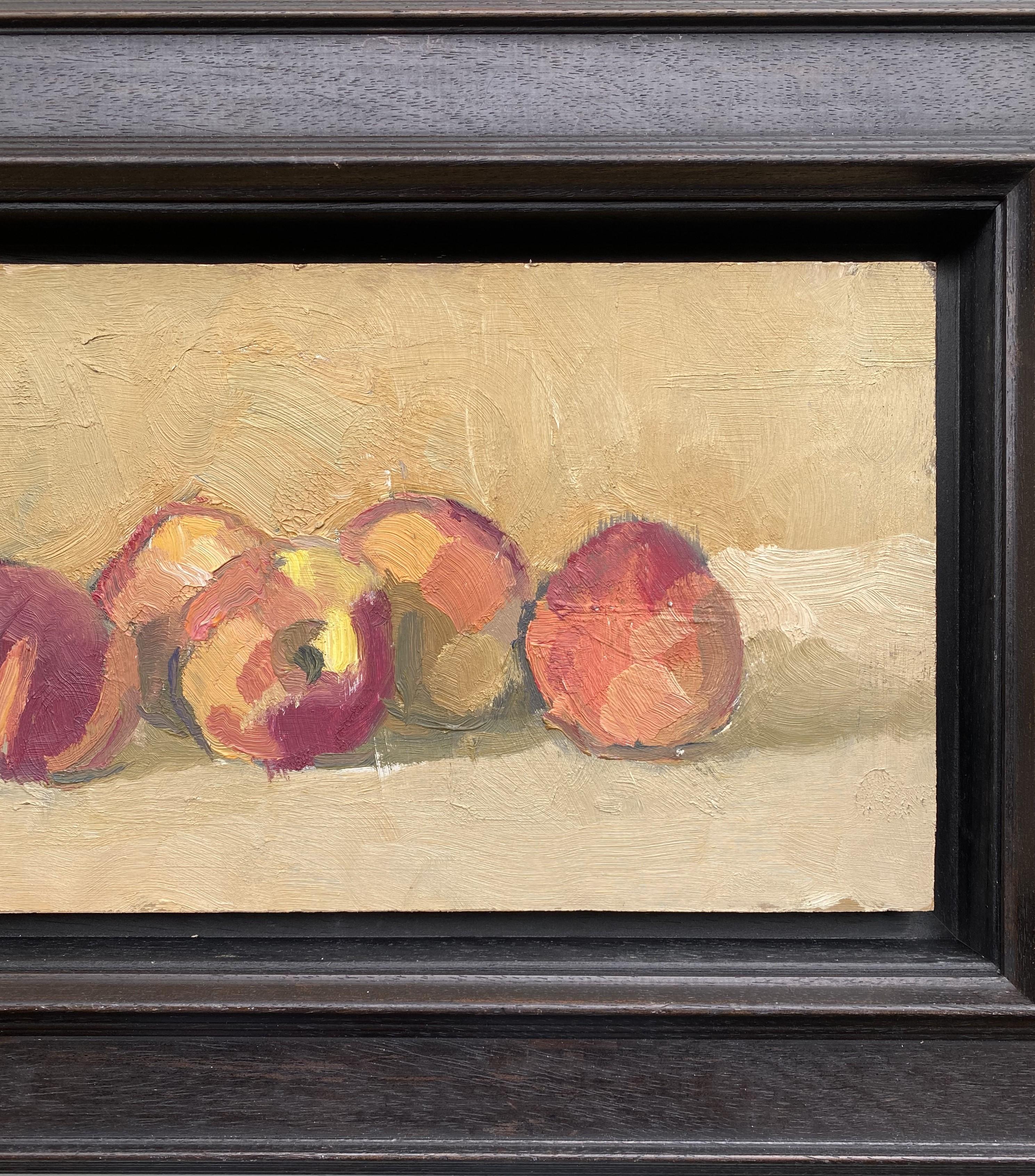 Pierre Coquet - Still life with peaches
Reference number F357
Framed with an ebony color wood floated frame.
41 x 58 cm frame included (21 x 38 cm without frame)
This work is painted with oil on a board and placed in a made to measure wood