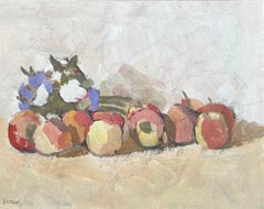 Natura morta con mele e fiori, dipinto a olio di Pierre Coquet