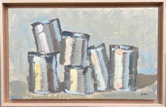 Boîtes à étain, peinture à l'huile de Pierre Coquet
