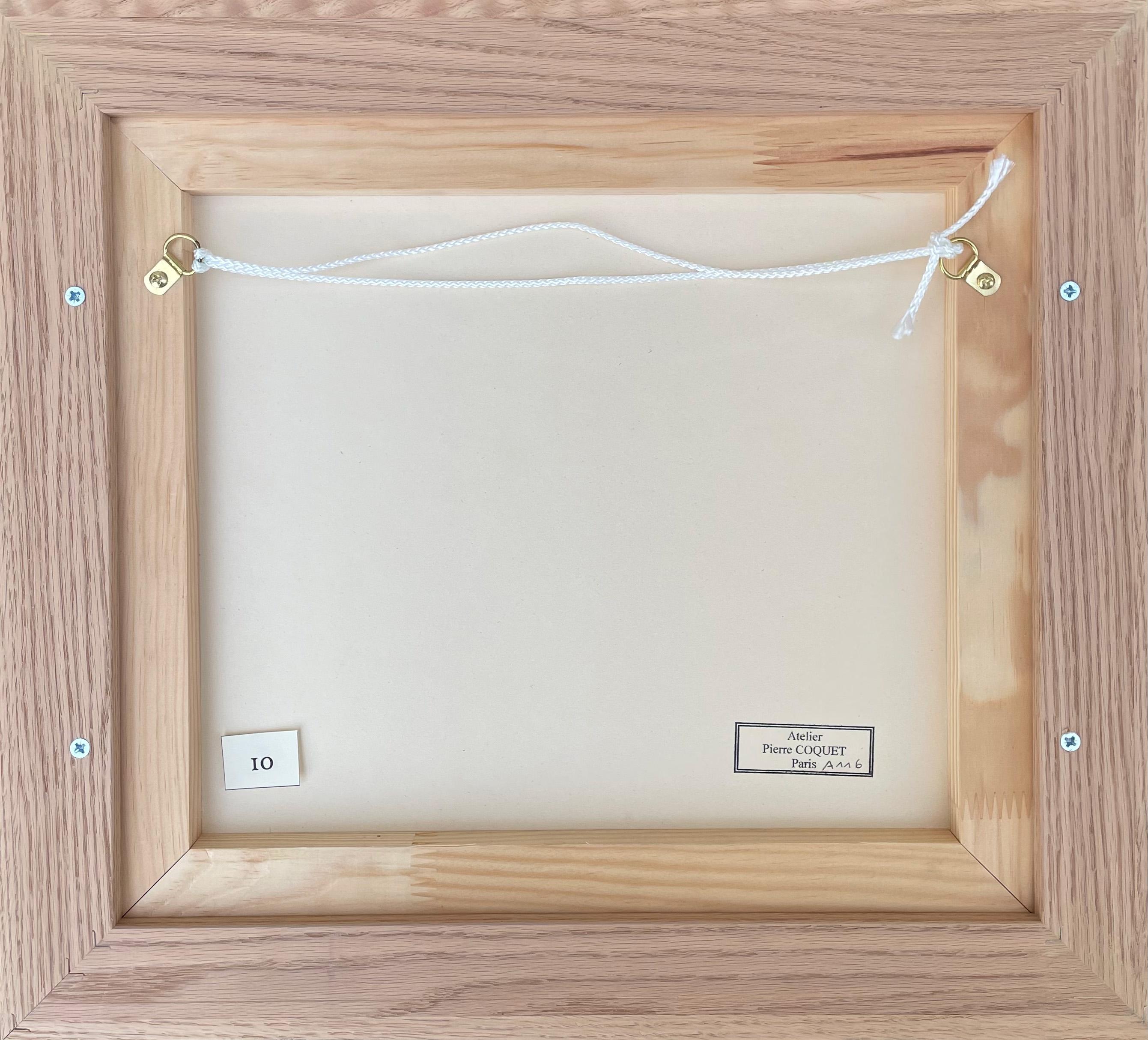 Composizione astratta, dipinto originale di Pierre Coquet (1926-2021)
Olio su carta posato su tavola
Telaio con struttura flottante in Oak naturale
35 x 39 x 2,5 cm (cornice 40 x 44 x 3,5 cm inclusa)

La composizione è puramente astratta, senza