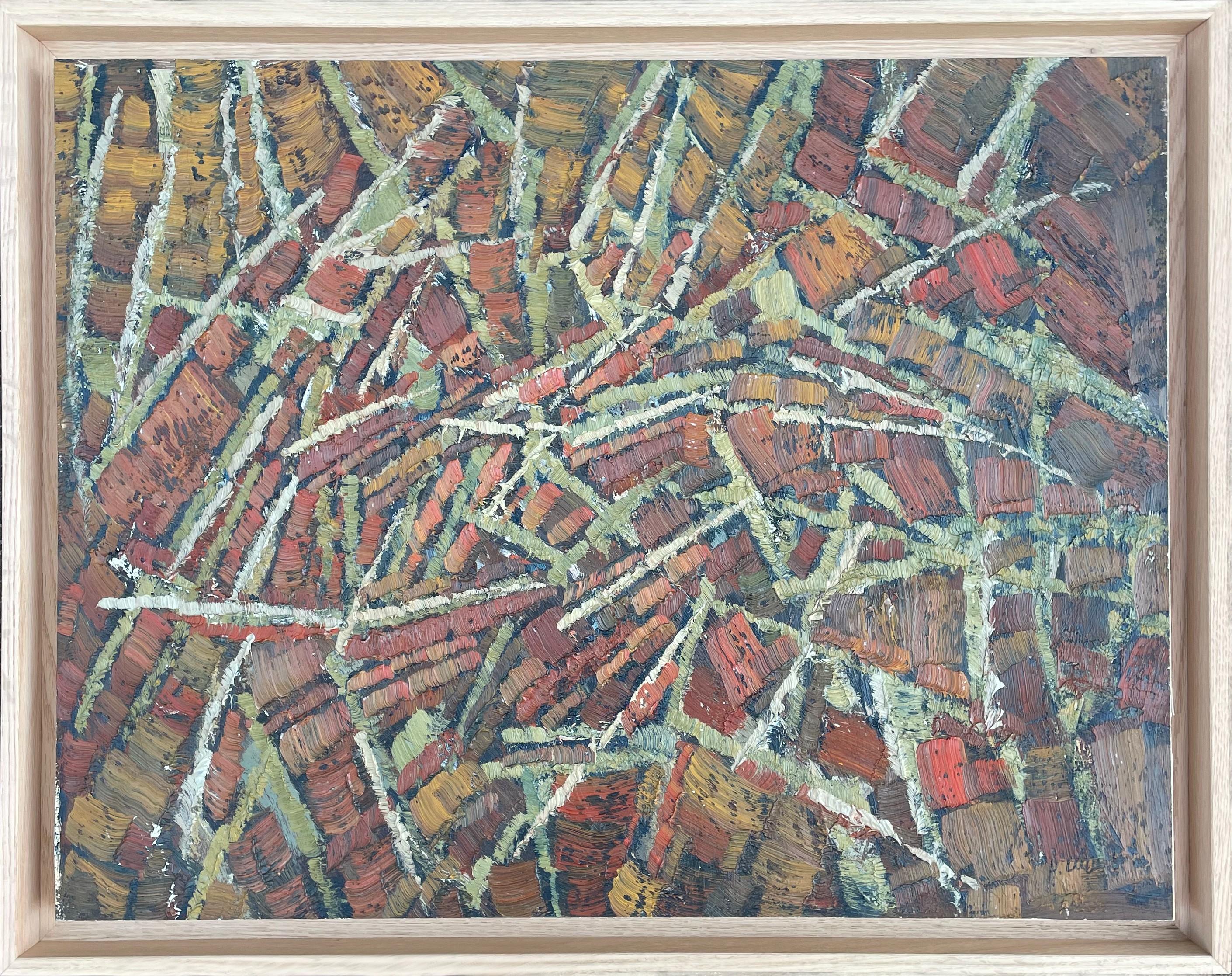Pierre Coquet  Abstract Painting – Abstrakte Komposition – Originalgemälde von Pierre Coquet