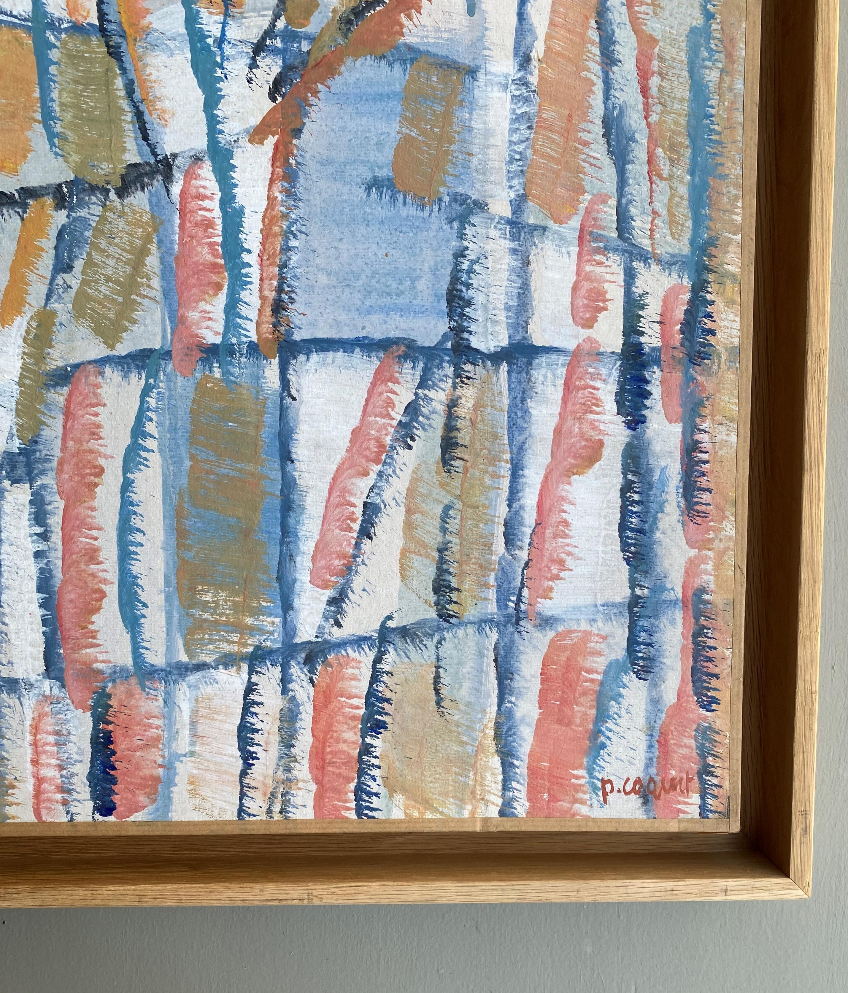 Composizione astratta, pittura a olio di Pierre Coquet in vendita 6
