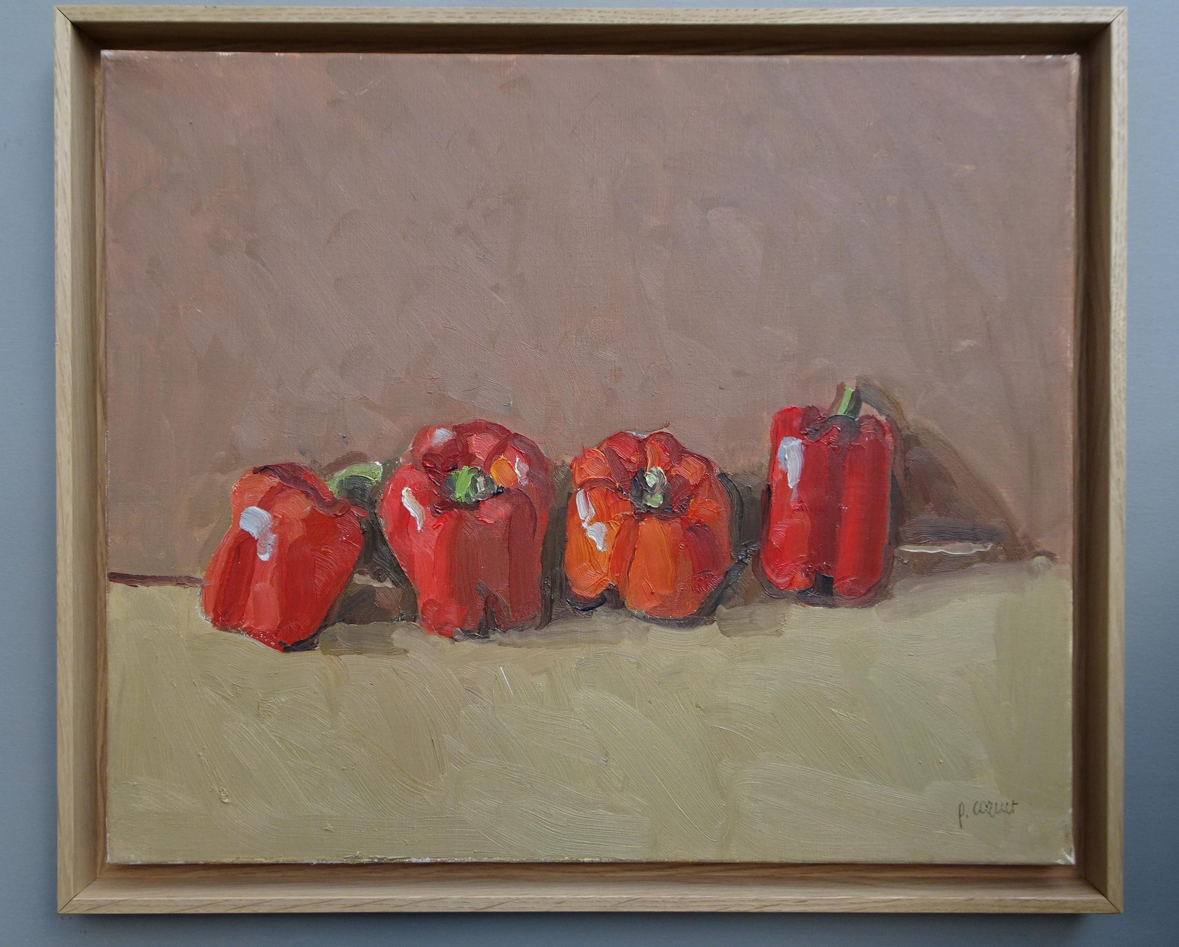 Bodegón con pimientos rojos, óleo de Pierre Coquet en venta 2