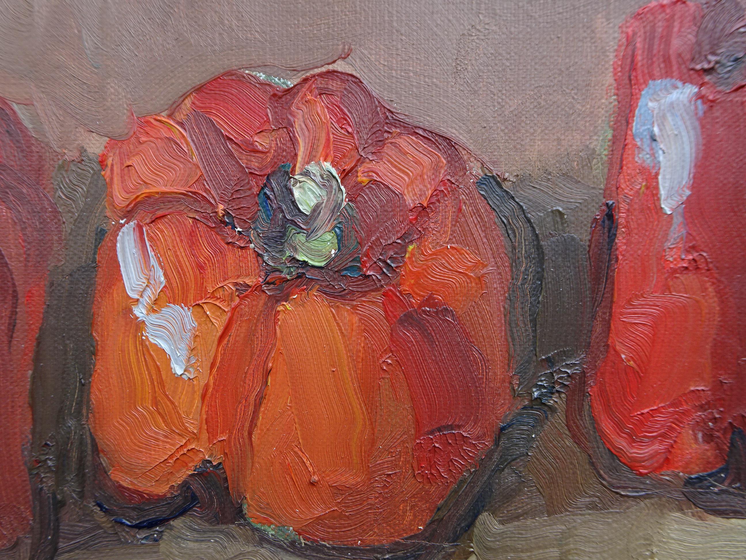 Still life with red peppers, oil painting by Pierre Coquet For Sale 2