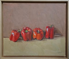 Still life with red peppers, oil painting by Pierre Coquet