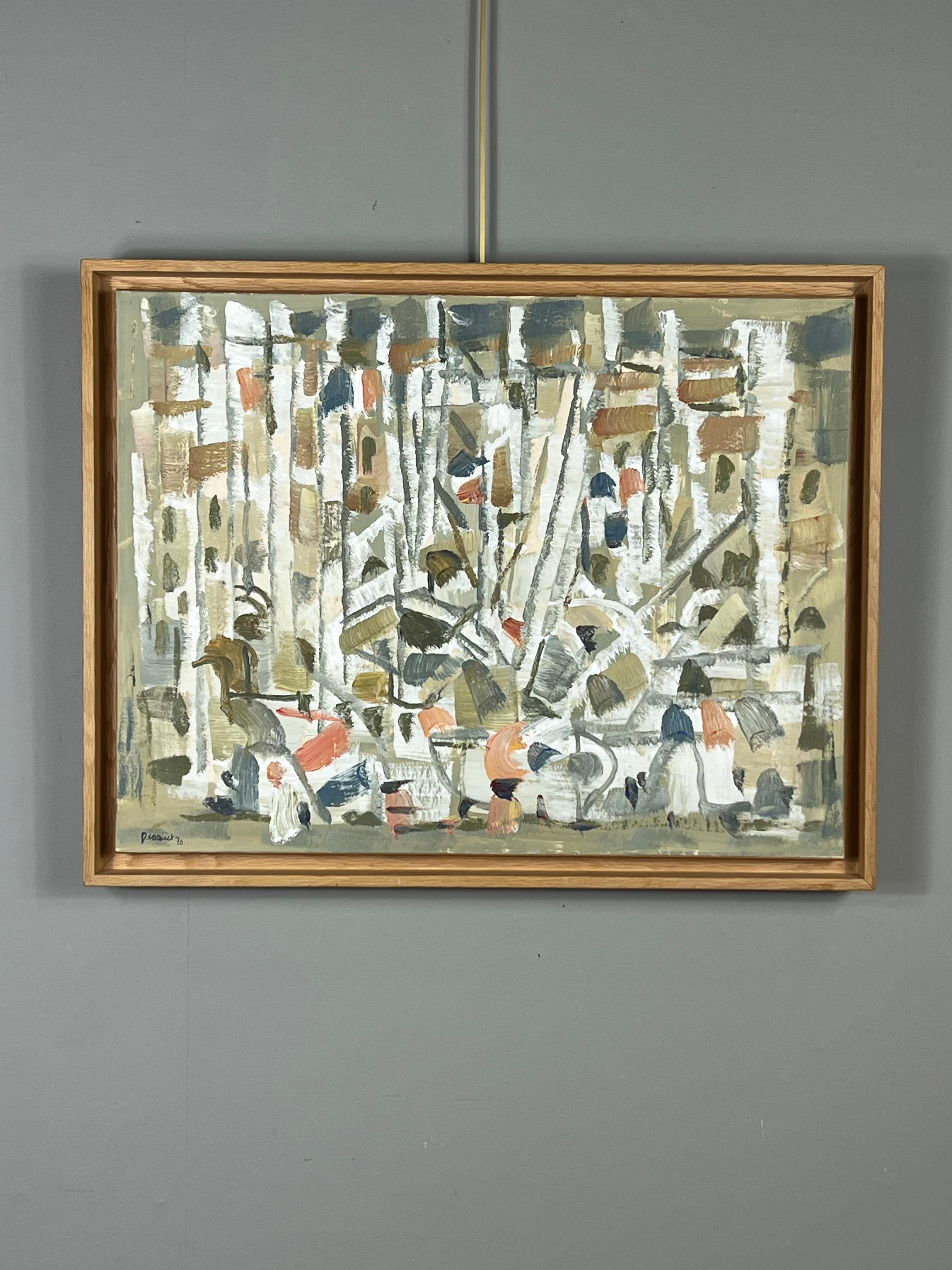 Alberi nel porto di Cannes, dipinto a olio di Pierre Coquet 2