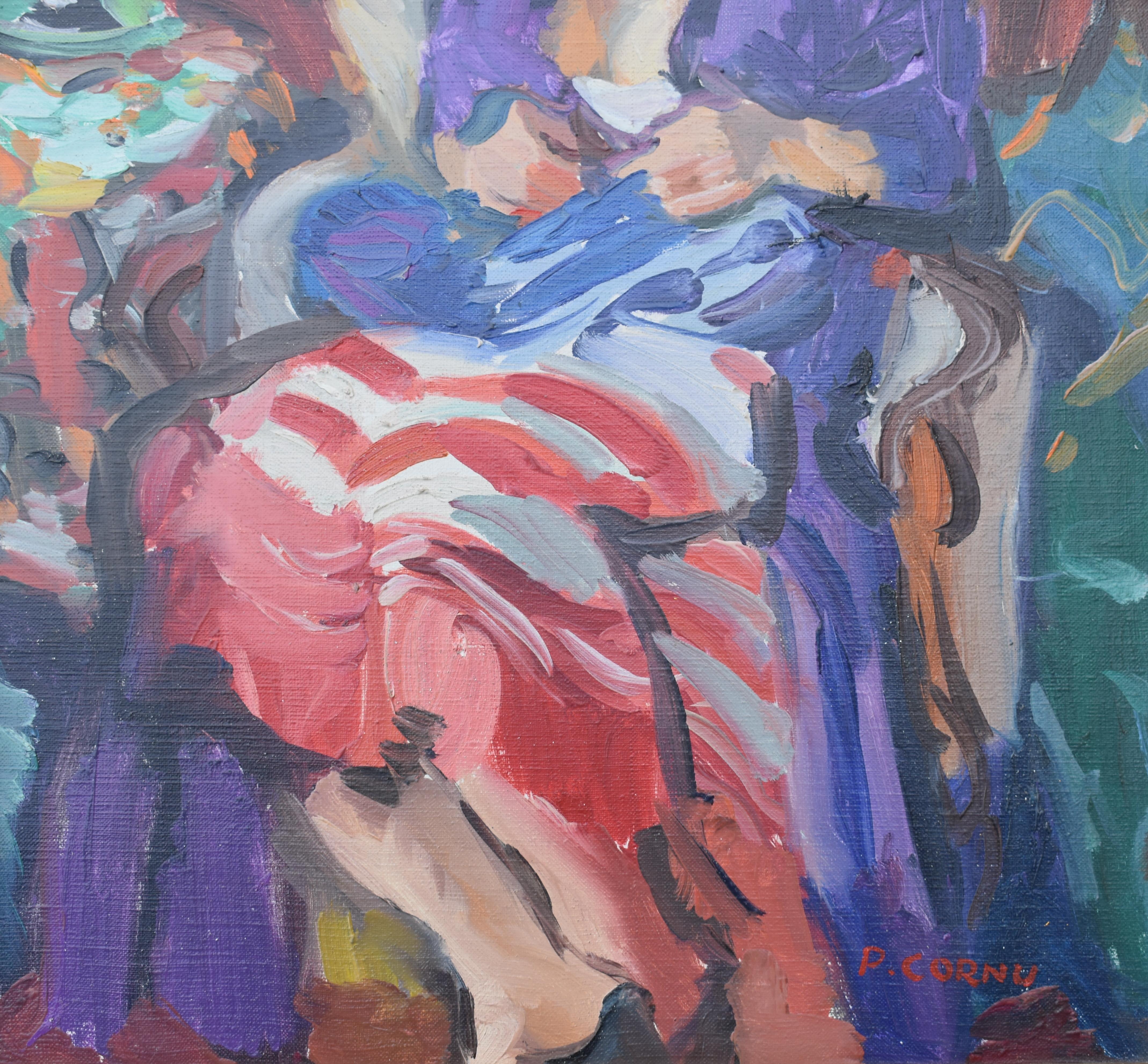 Pittura ad olio post impressionista francese - Figurative Painting Grigio di Pierre Cornu