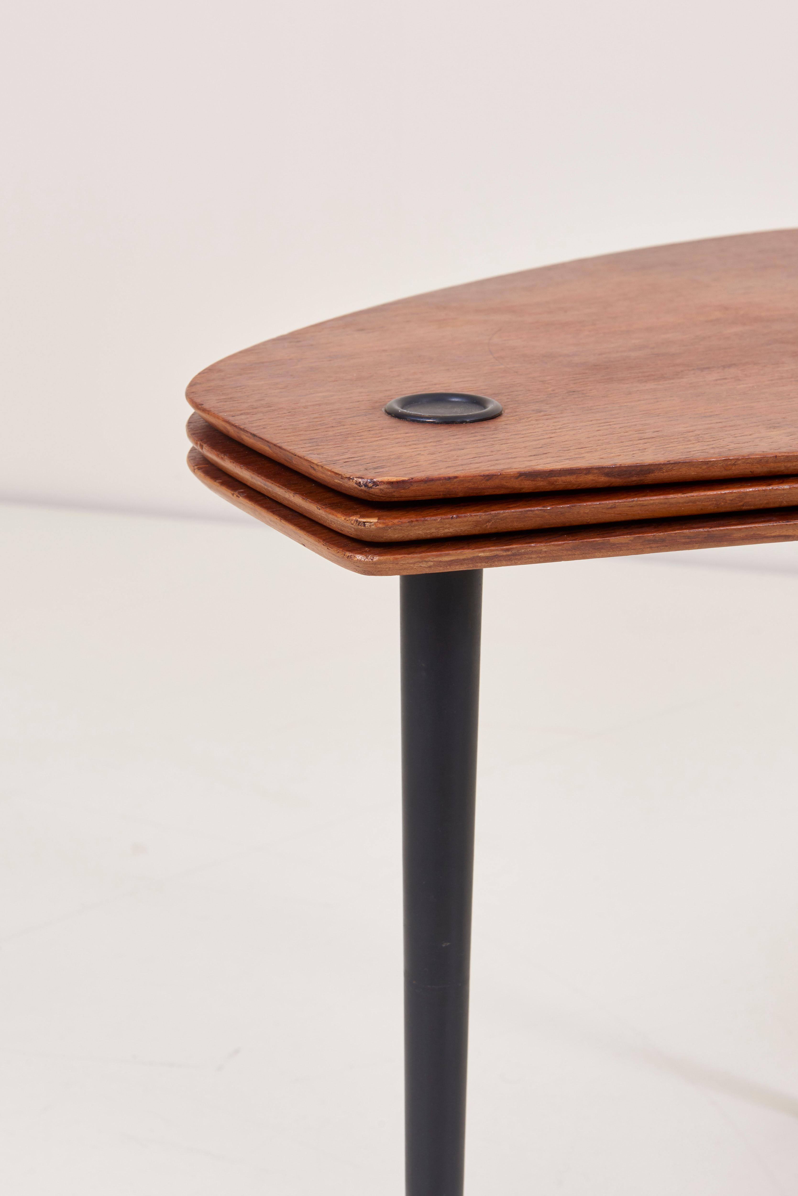 Pierre Cruege Documented Freeform Tripod Nesting Tables 