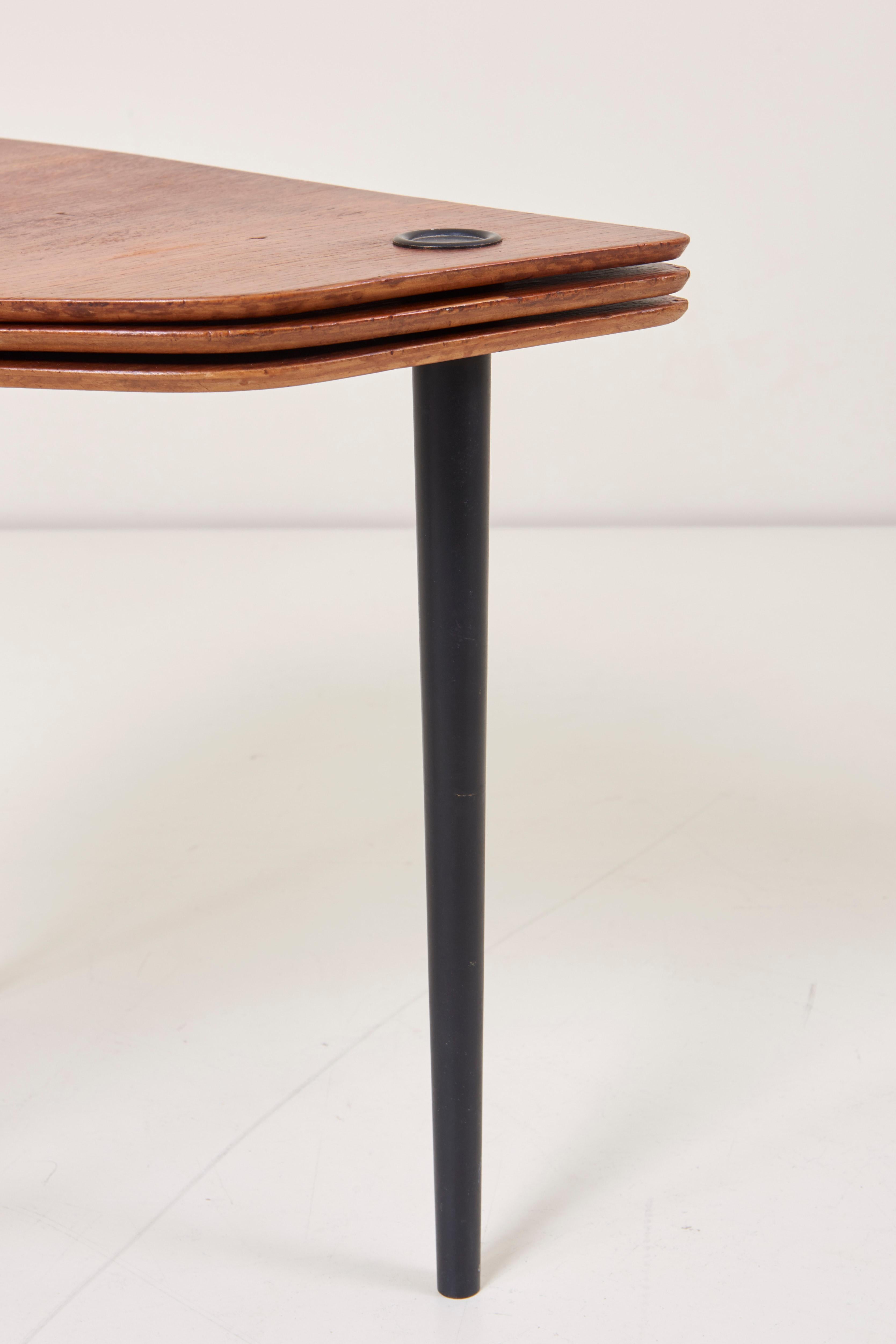 Pierre Cruege Documented Freeform Tripod Nesting Tables 