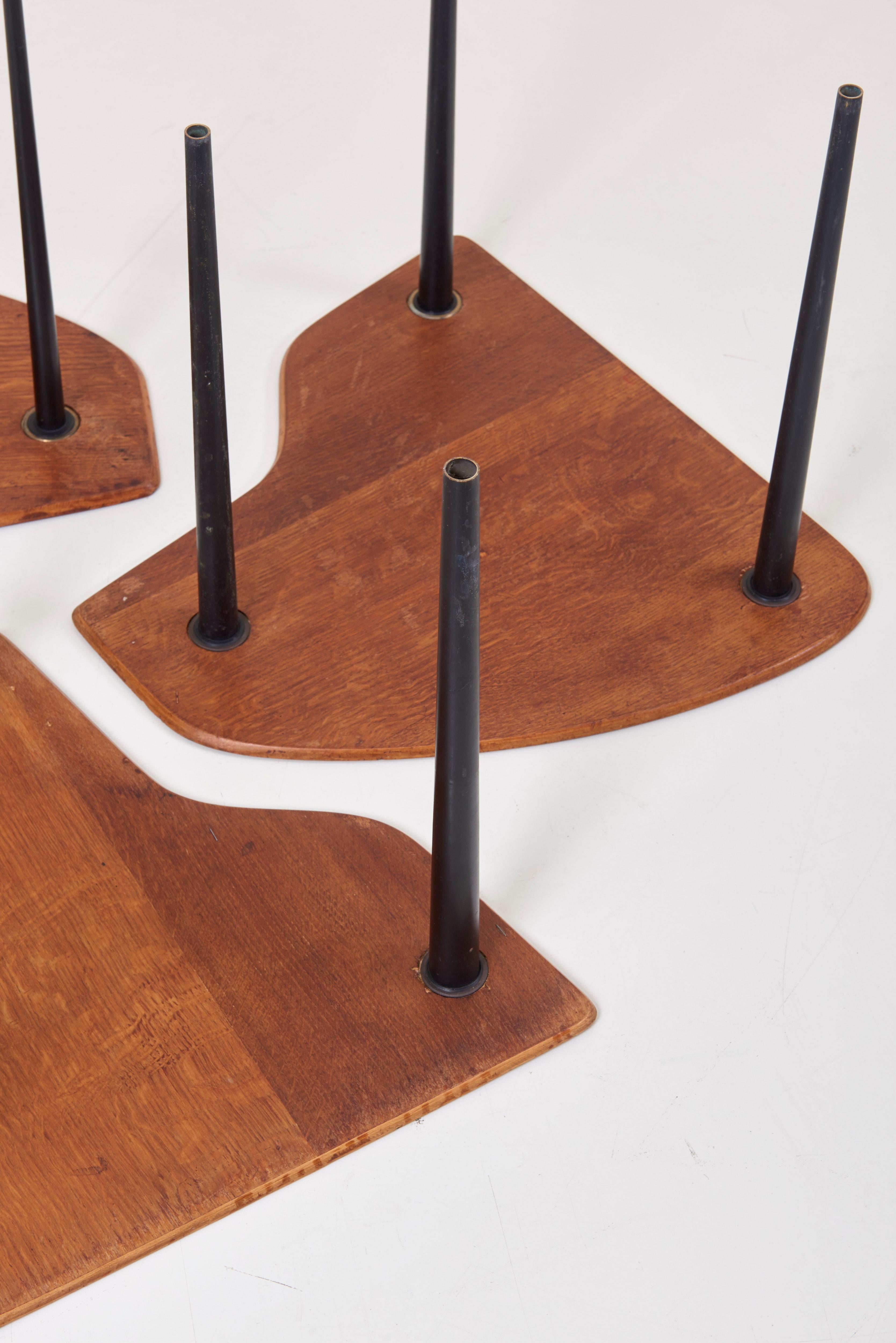 Pierre Cruege Documented Freeform Tripod Nesting Tables 