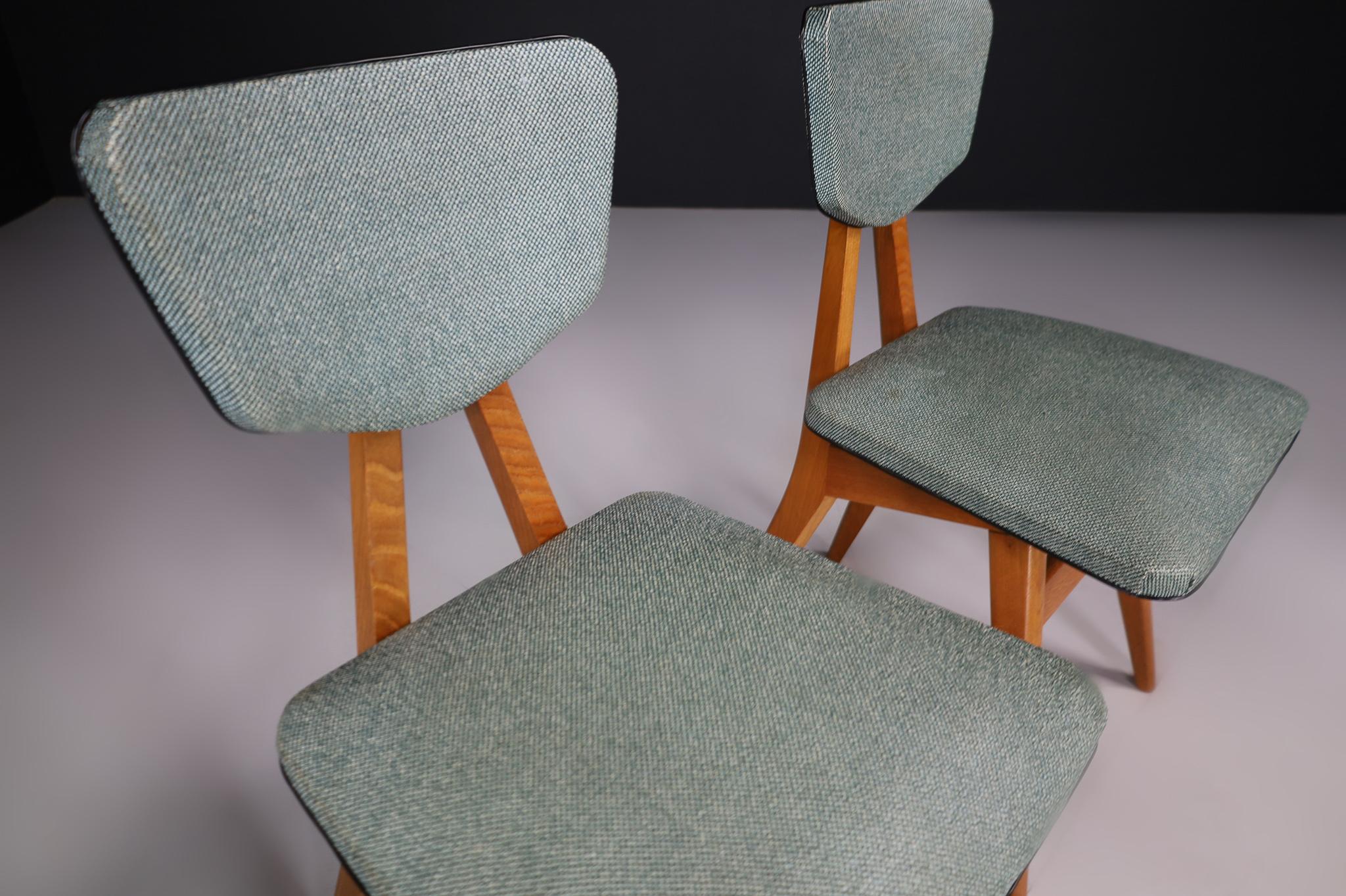Pierre Cruège Oak Dining Chairs, France 1950s For Sale 6
