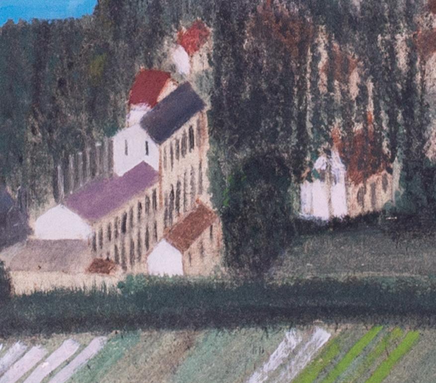 Französisches Landschafts-Ölgemälde des frühen 20. Jahrhunderts von Ville de Bleneau (Post-Impressionismus), Painting, von Pierre Dange