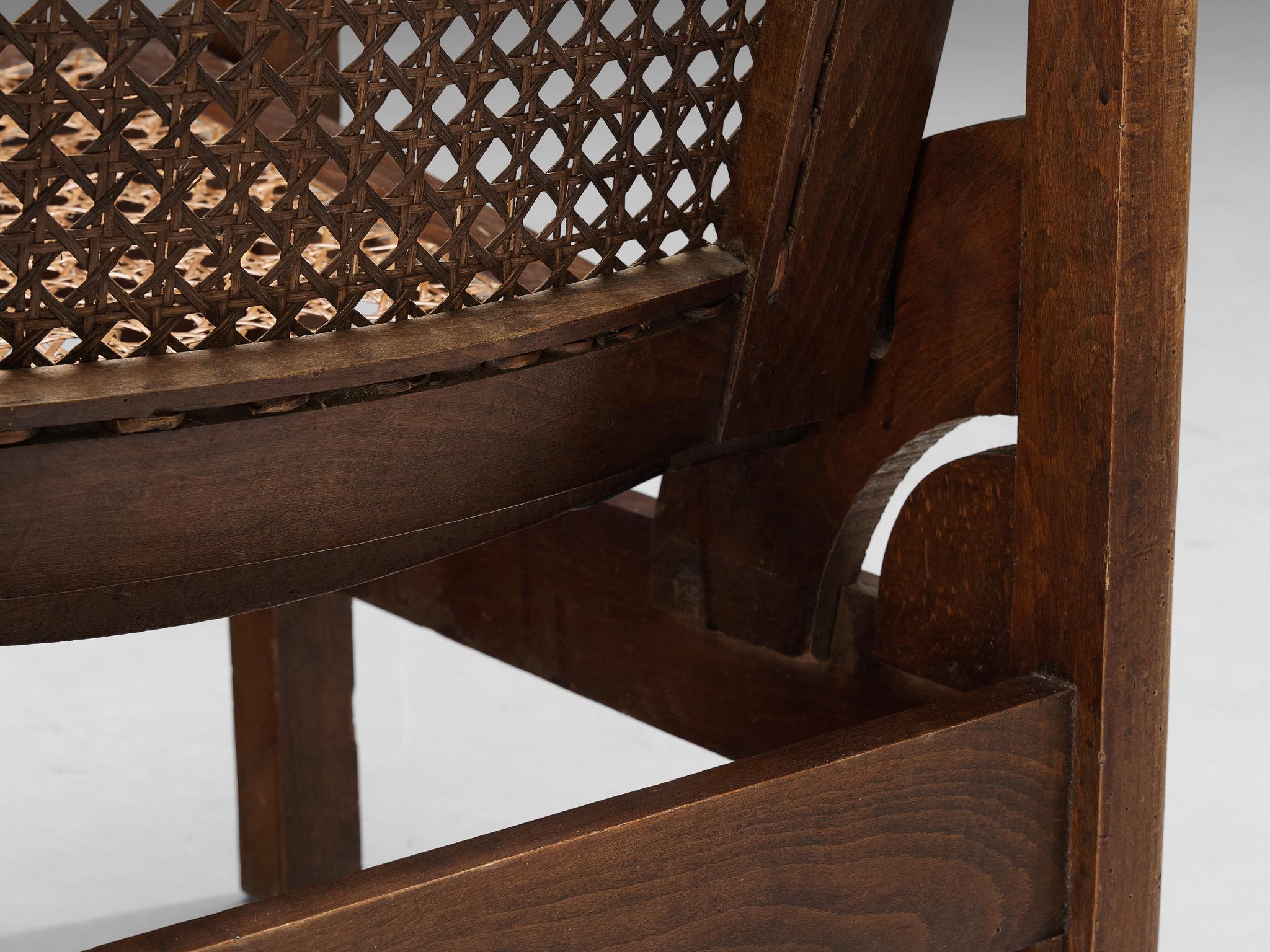 Pierre Dariel 'Hendaye' Armchair in Dark Stained Wood and Cane 2