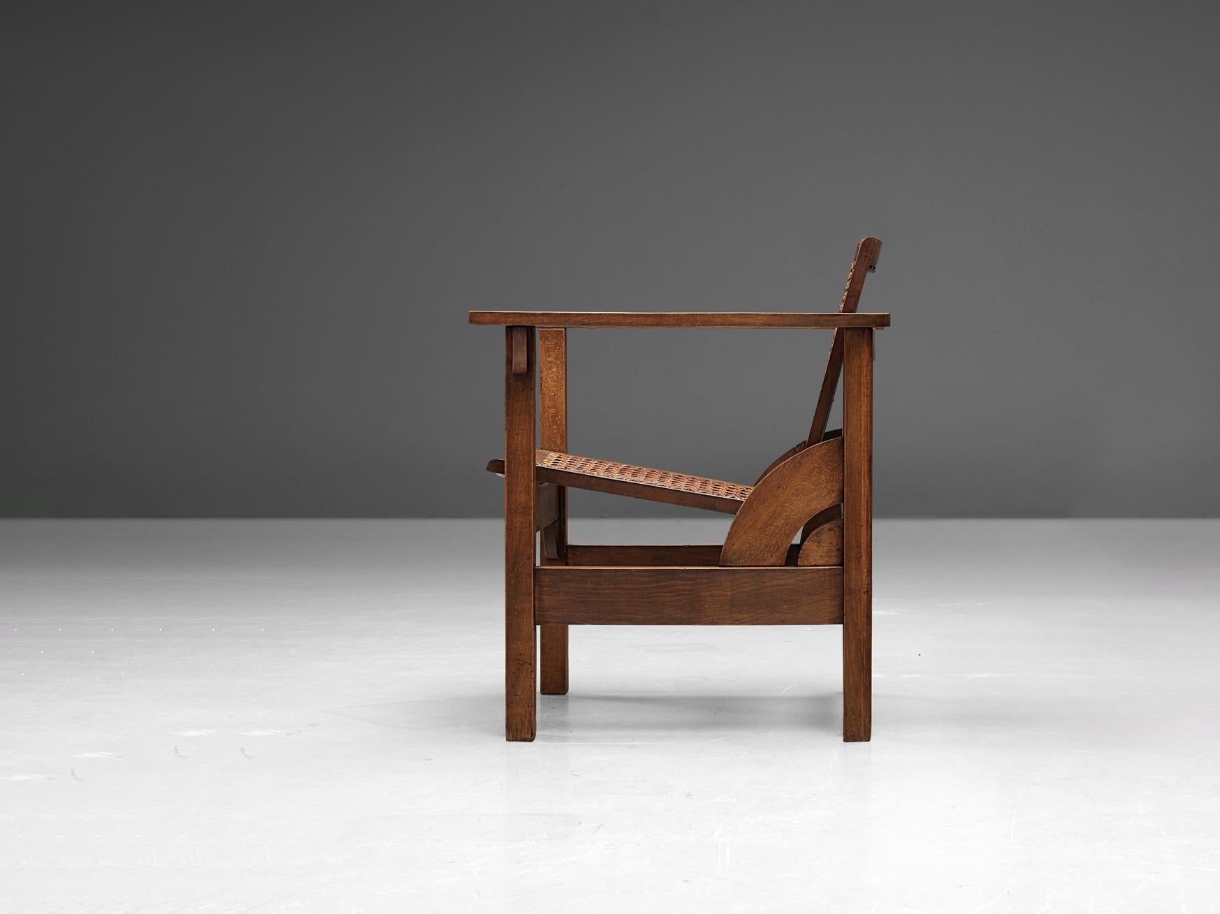 Pierre Dariel 'Hendaye' Armchair in Wood and Cane  In Good Condition For Sale In Waalwijk, NL