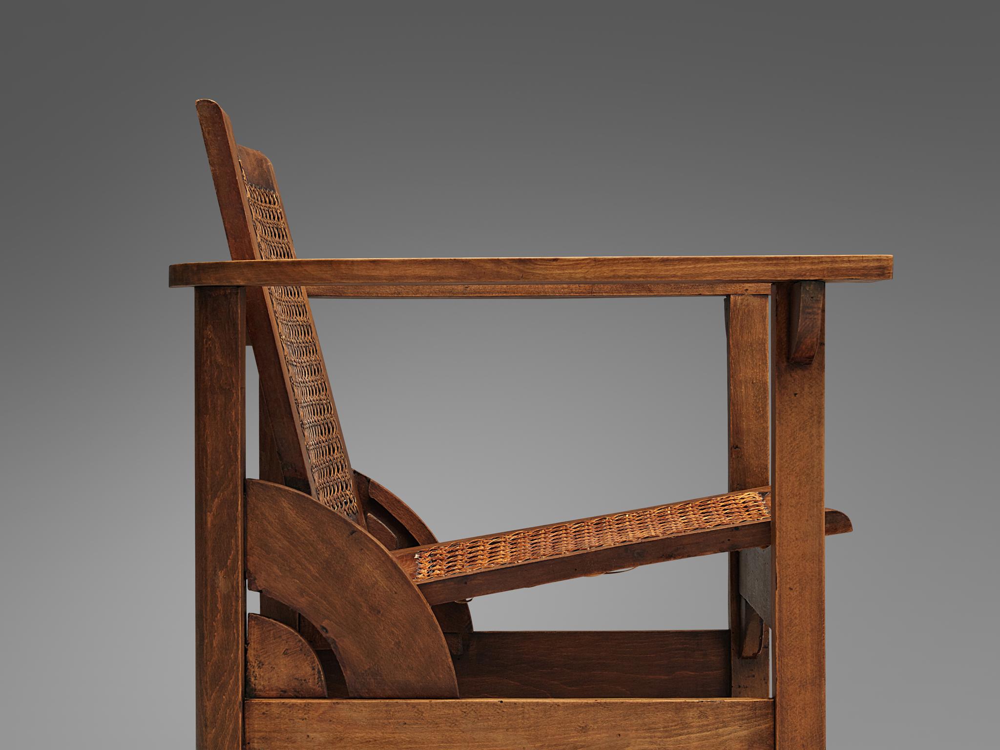 Pierre Dariel: Sessel „Hendaye“ aus Holz und Schilfrohr  im Angebot 1