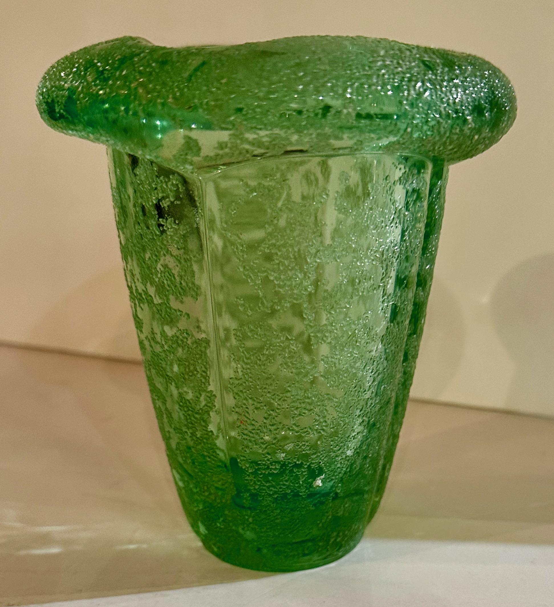 Pierre D'AVESN for Daum Art Deco Frosted Granite Vase Circa 1935 In Good Condition For Sale In Oakland, CA