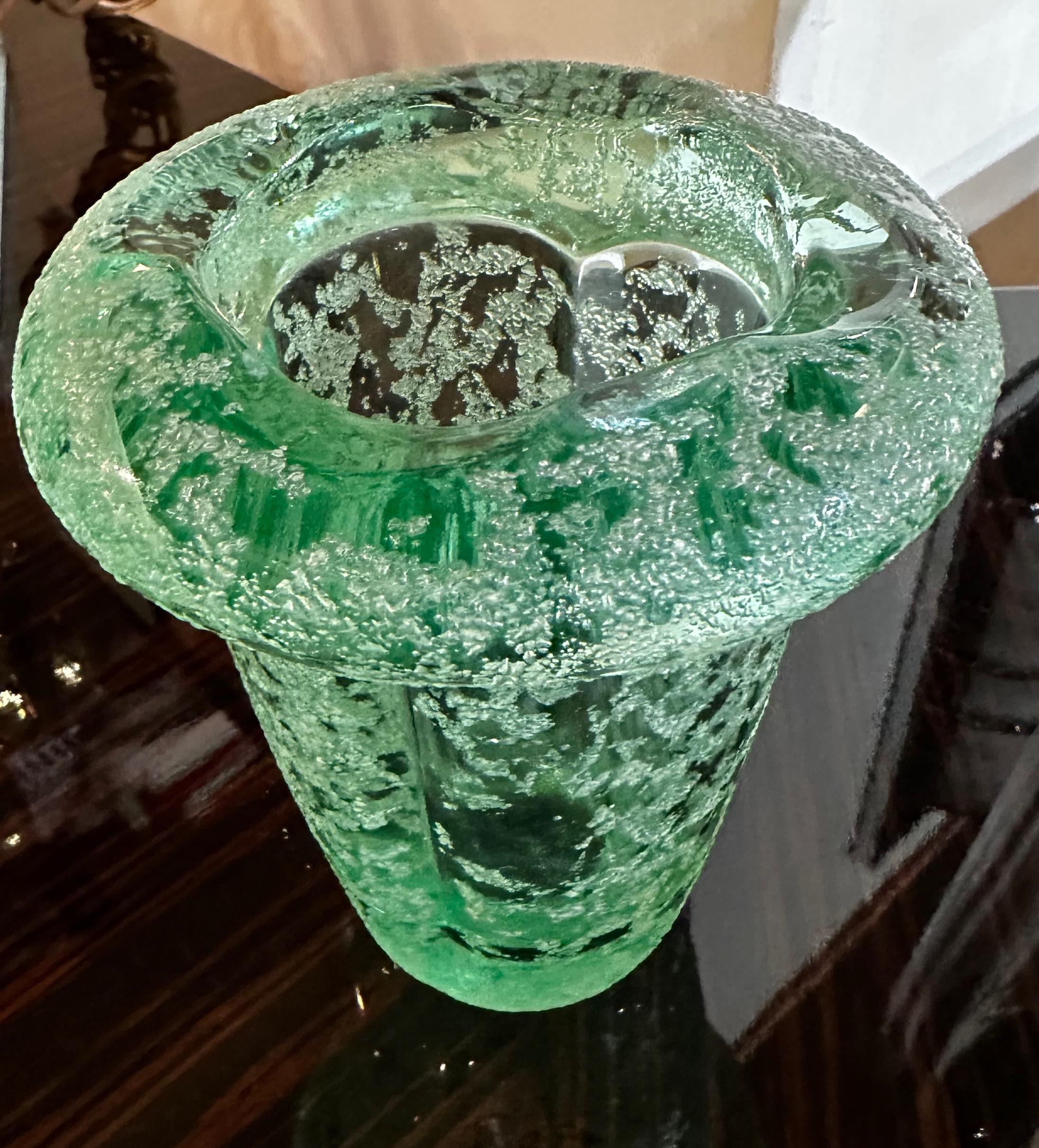 Mid-20th Century Pierre D'AVESN for Daum Art Deco Frosted Granite Vase Circa 1935 For Sale