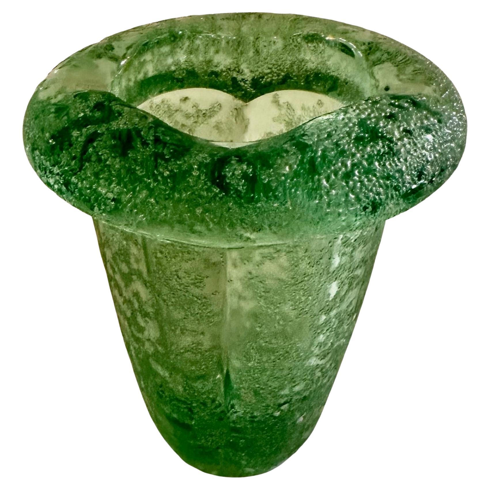 Pierre D'AVESN for Daum Art Deco Frosted Granite Vase Circa 1935 For Sale