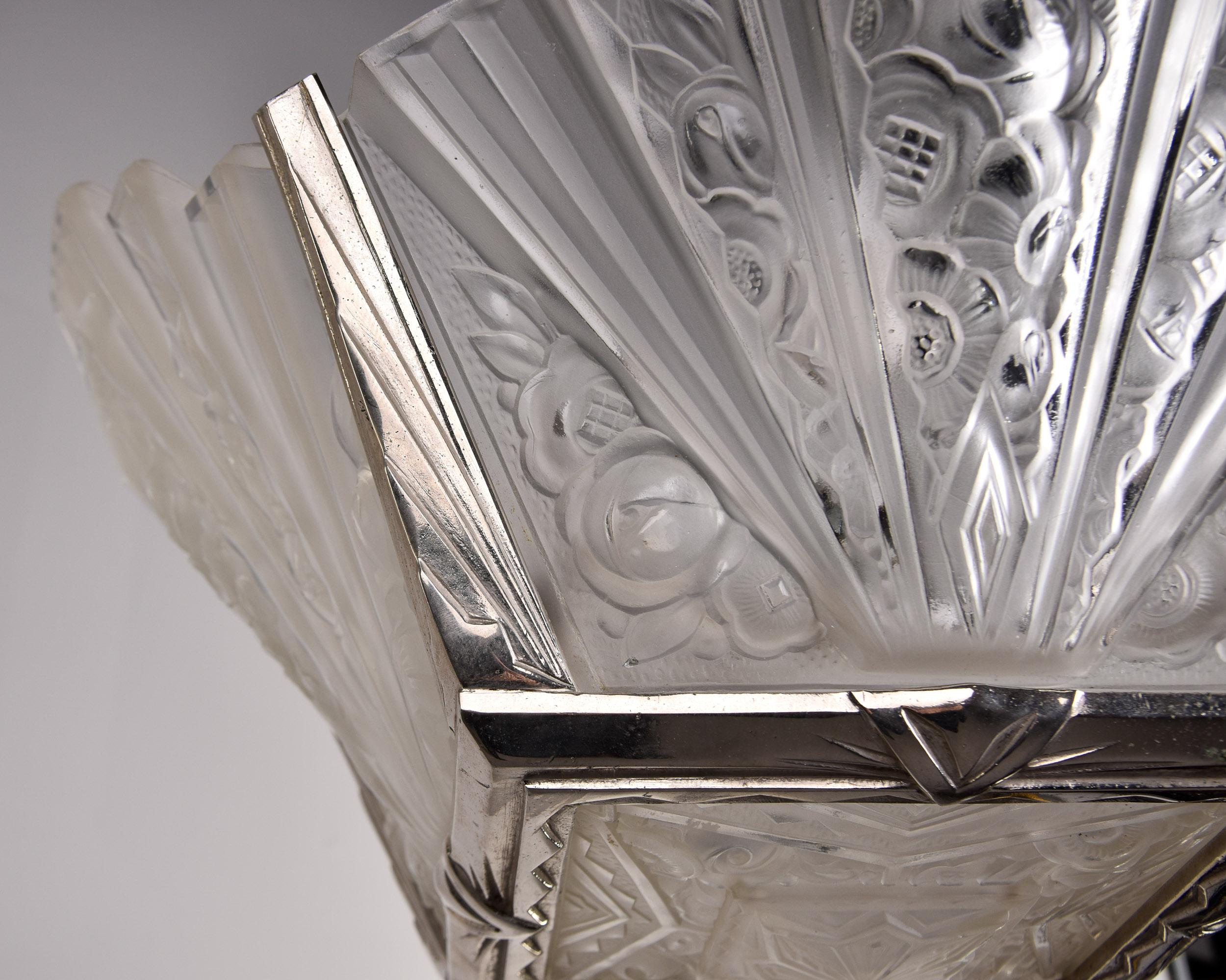 Pierre D'Avesn, lampadario francese a cinque luci in stile Art Deco in vendita 2