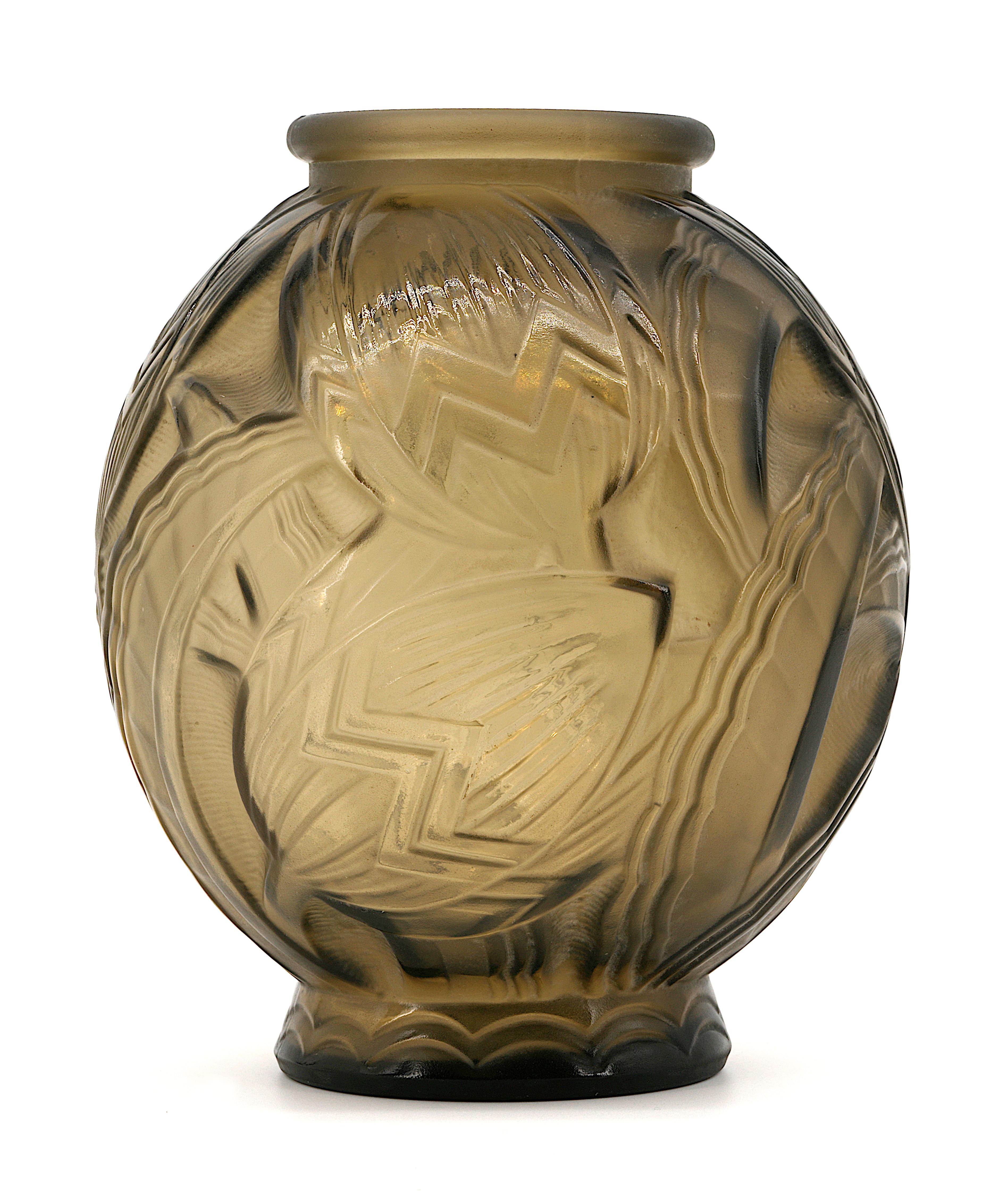 Early 20th Century Pierre D'Avesn French Art Deco Flower Vase, 1920 For Sale
