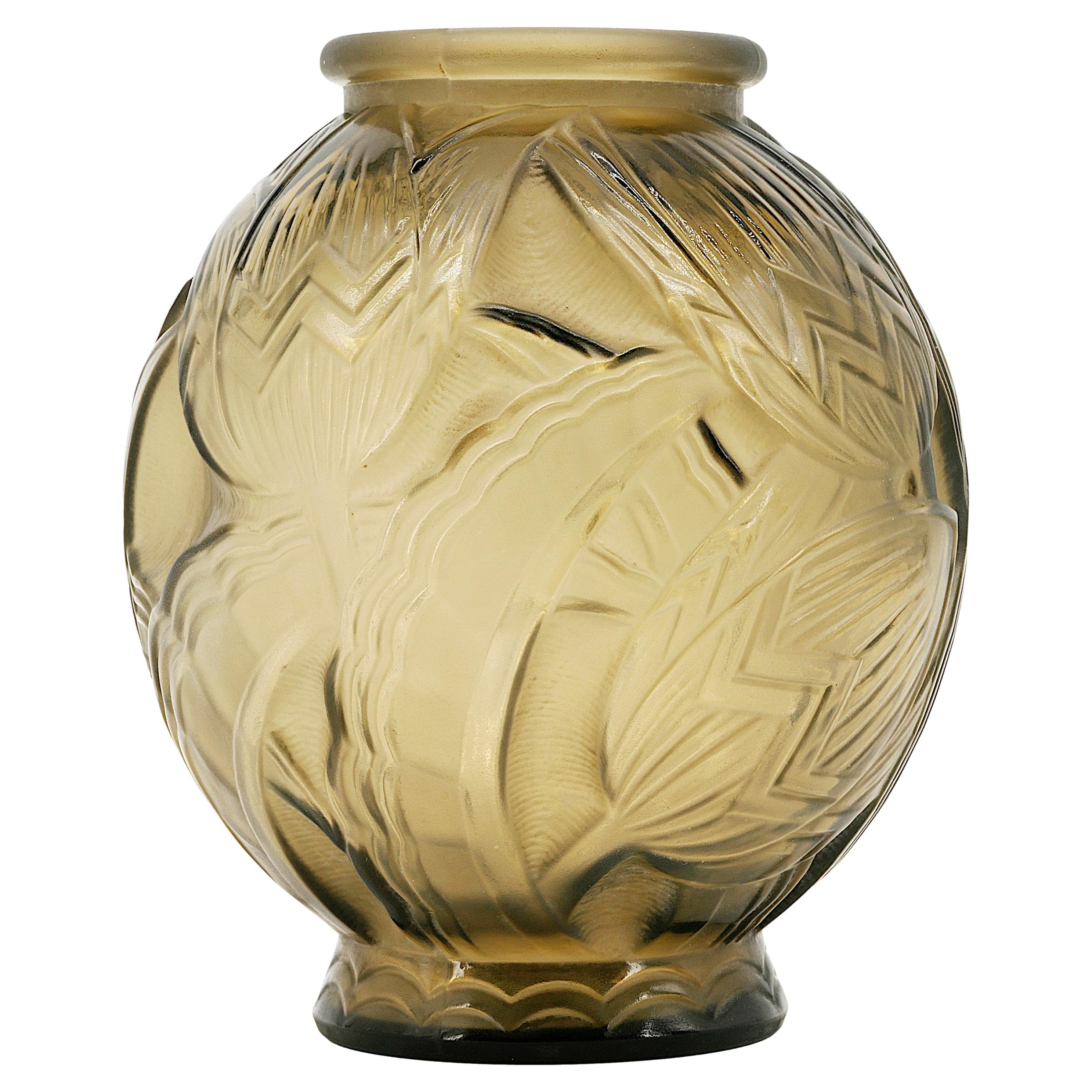 Pierre D'Avesn French Art Deco Flower Vase, 1926-1930 For Sale