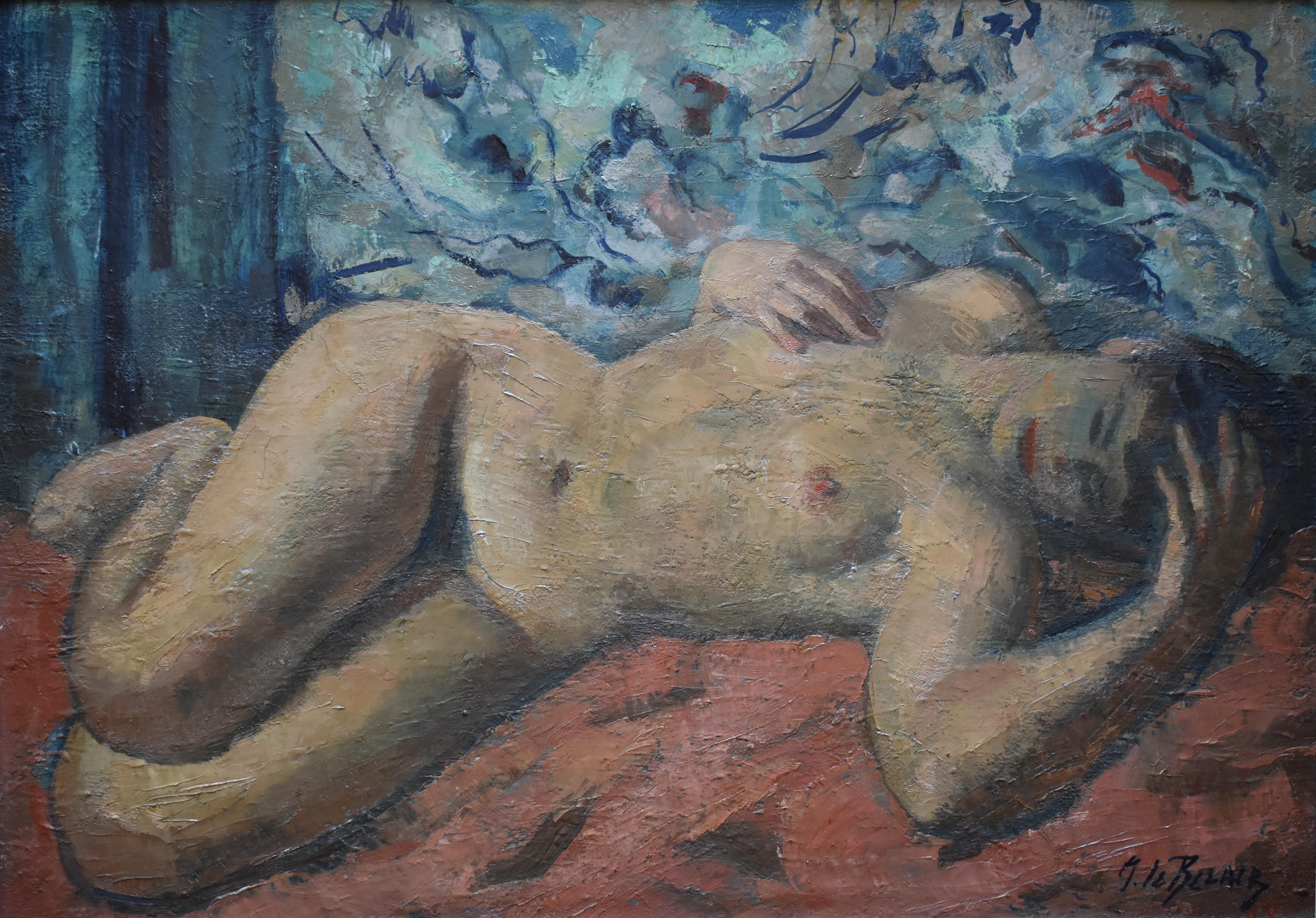 Pierre Mitiffiot DE BÉLAIR (1892-1956) Postimpressionistischer Akt – Painting von Pierre de Belair