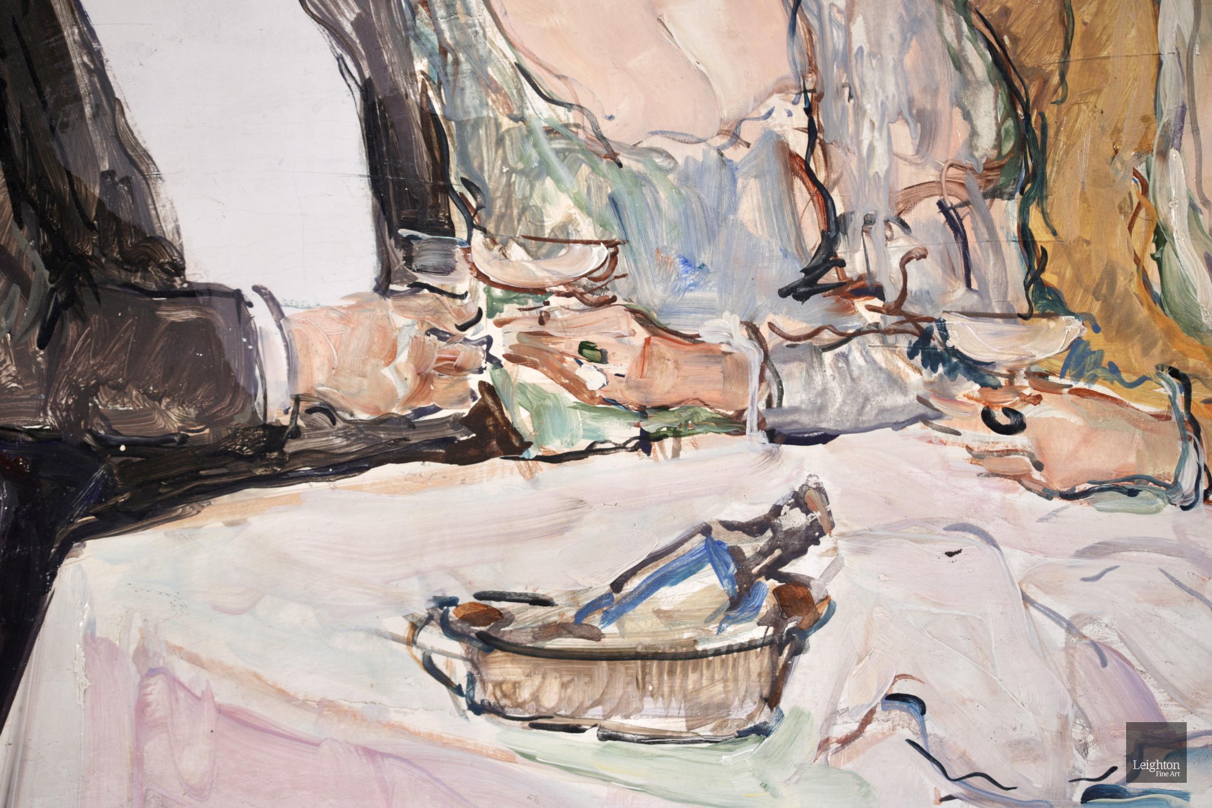 Chez Maxim's - Post Impressionist Oil Figures in Interior by Pierre de Belay 3