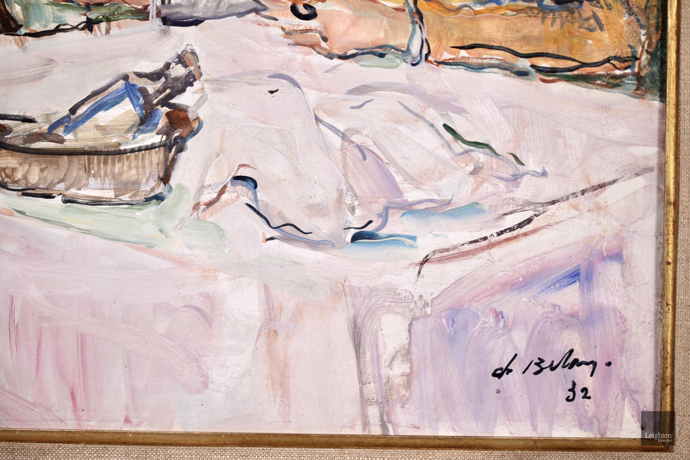 Chez Maxim's - Post Impressionist Oil Figures in Interior by Pierre de Belay For Sale 5
