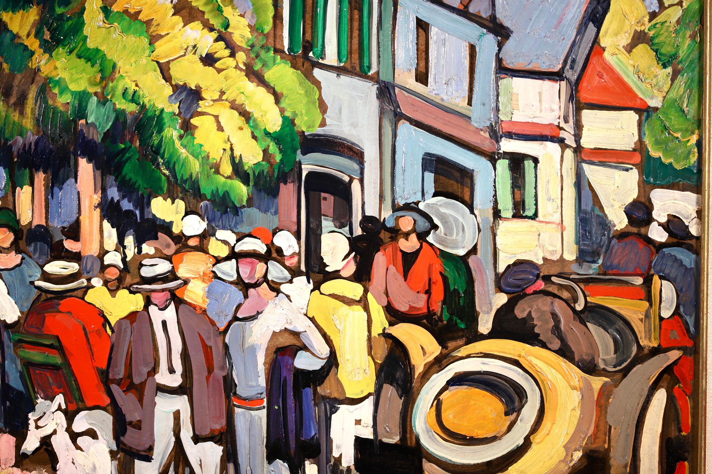 Honfleur en Ete - Post Impressionist Oil, Figures in Landscape - Pierre de Belay 4