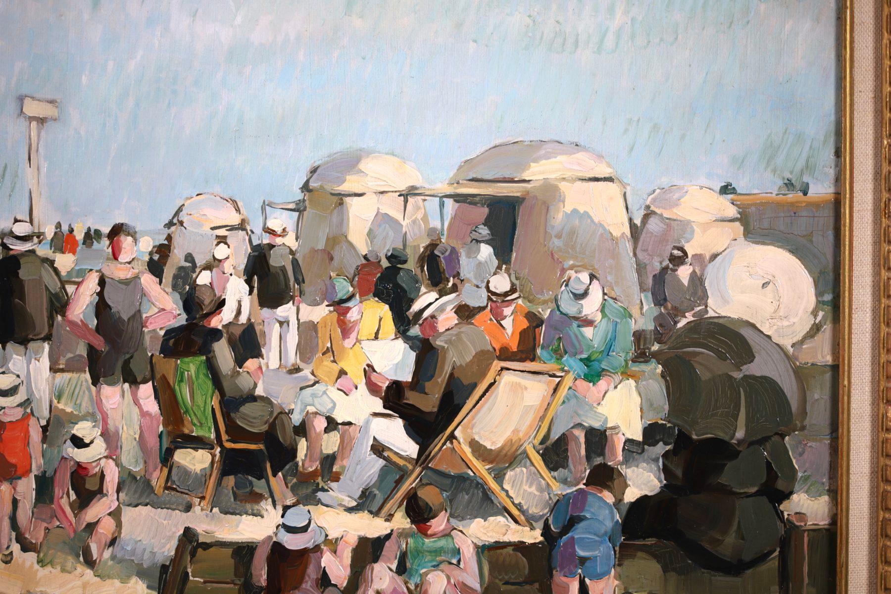 Peinture à l'huile post-impressionniste « At the Beach », Figures in Landscape de Pierre de Belay en vente 3