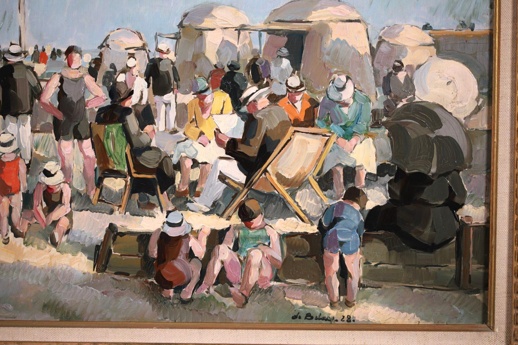 Peinture à l'huile post-impressionniste « At the Beach », Figures in Landscape de Pierre de Belay en vente 4