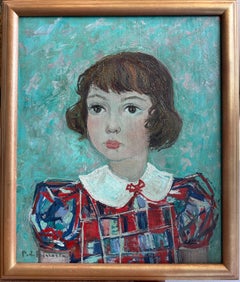 Portrait of a Young Girl in a Checkered Dress, Mid-20th Century