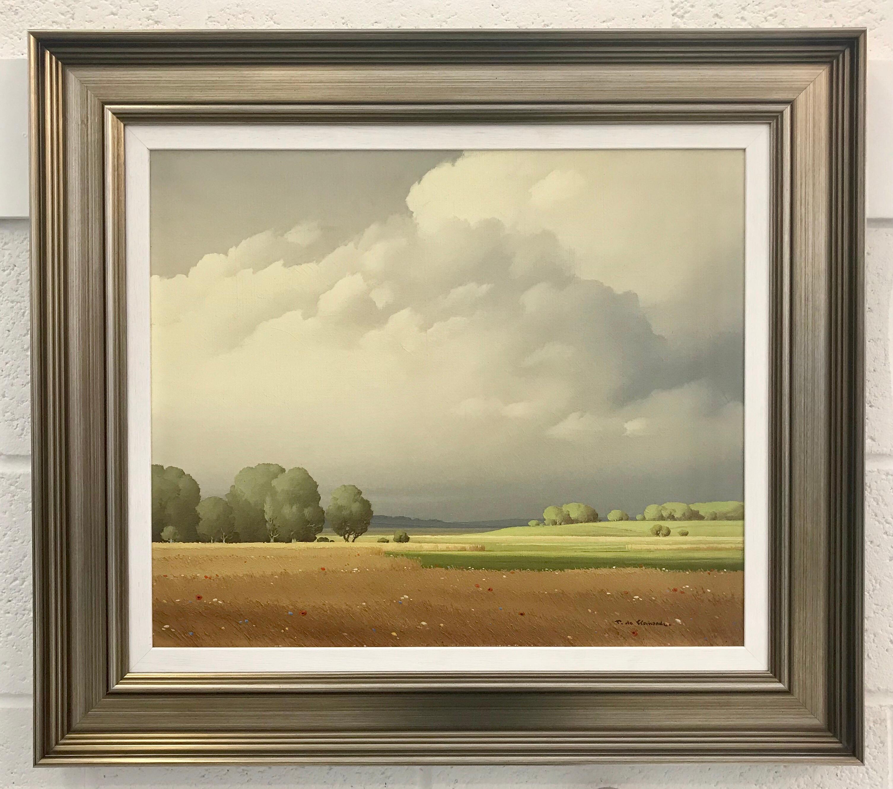 Ciel de France:: Landschaftsgemälde des 20. Jahrhunderts:: Realistische Wolken von französischem Künstler – Painting von Pierre de Clausade