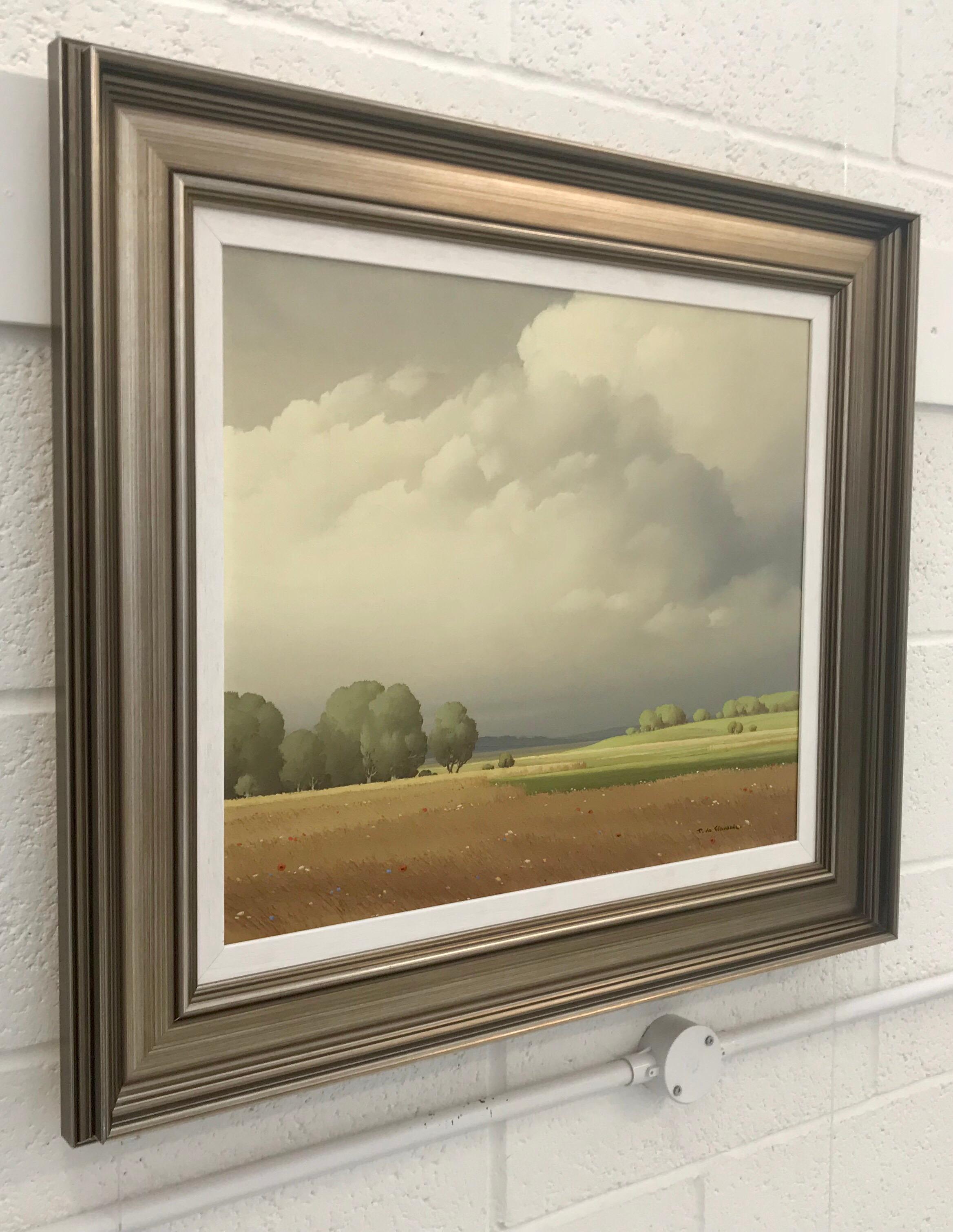 Ciel de France:: Landschaftsgemälde des 20. Jahrhunderts:: Realistische Wolken von französischem Künstler (Braun), Landscape Painting, von Pierre de Clausade