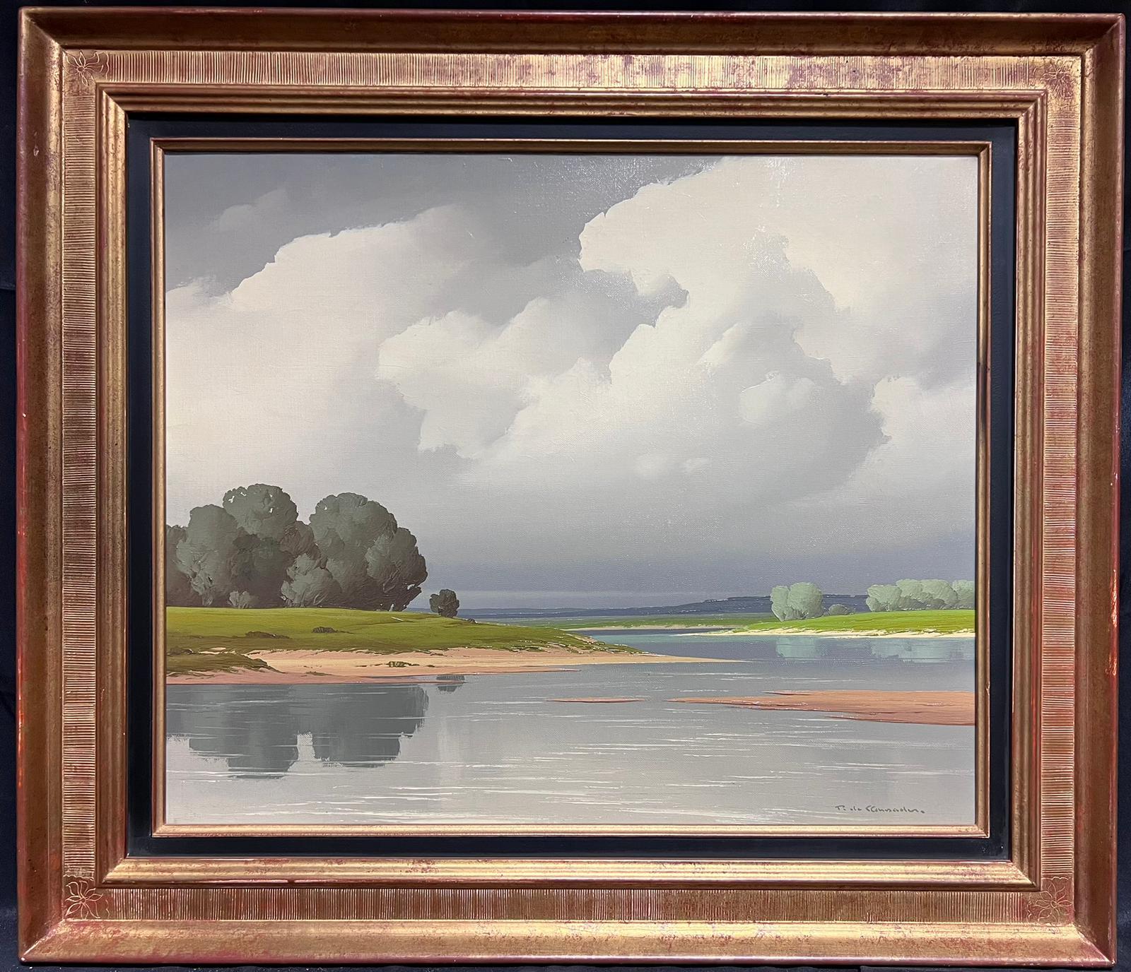Pierre de Clausade Landscape Painting - Famous French Artist Loire Valley Atmospheric Landscape Original Oil Painting
