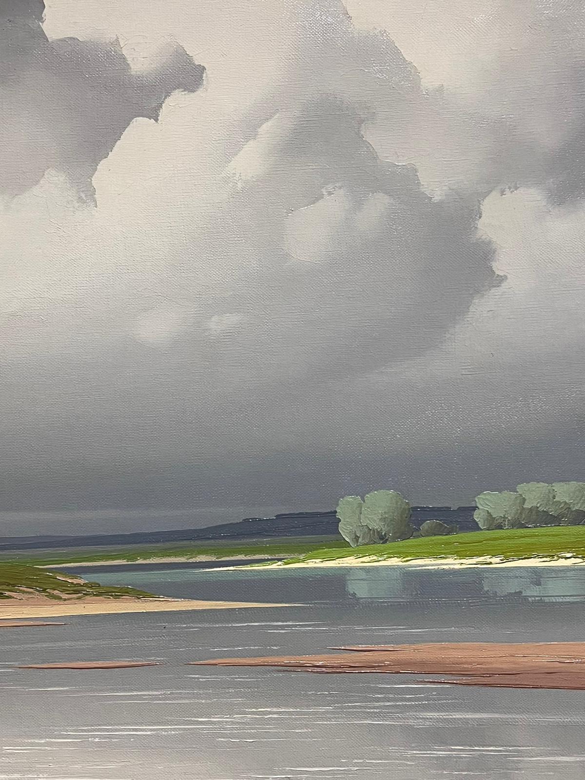 Famous French Artist Loire Valley Atmospheric Landscape Original Oil Painting - Brown Landscape Painting by Pierre de Clausade