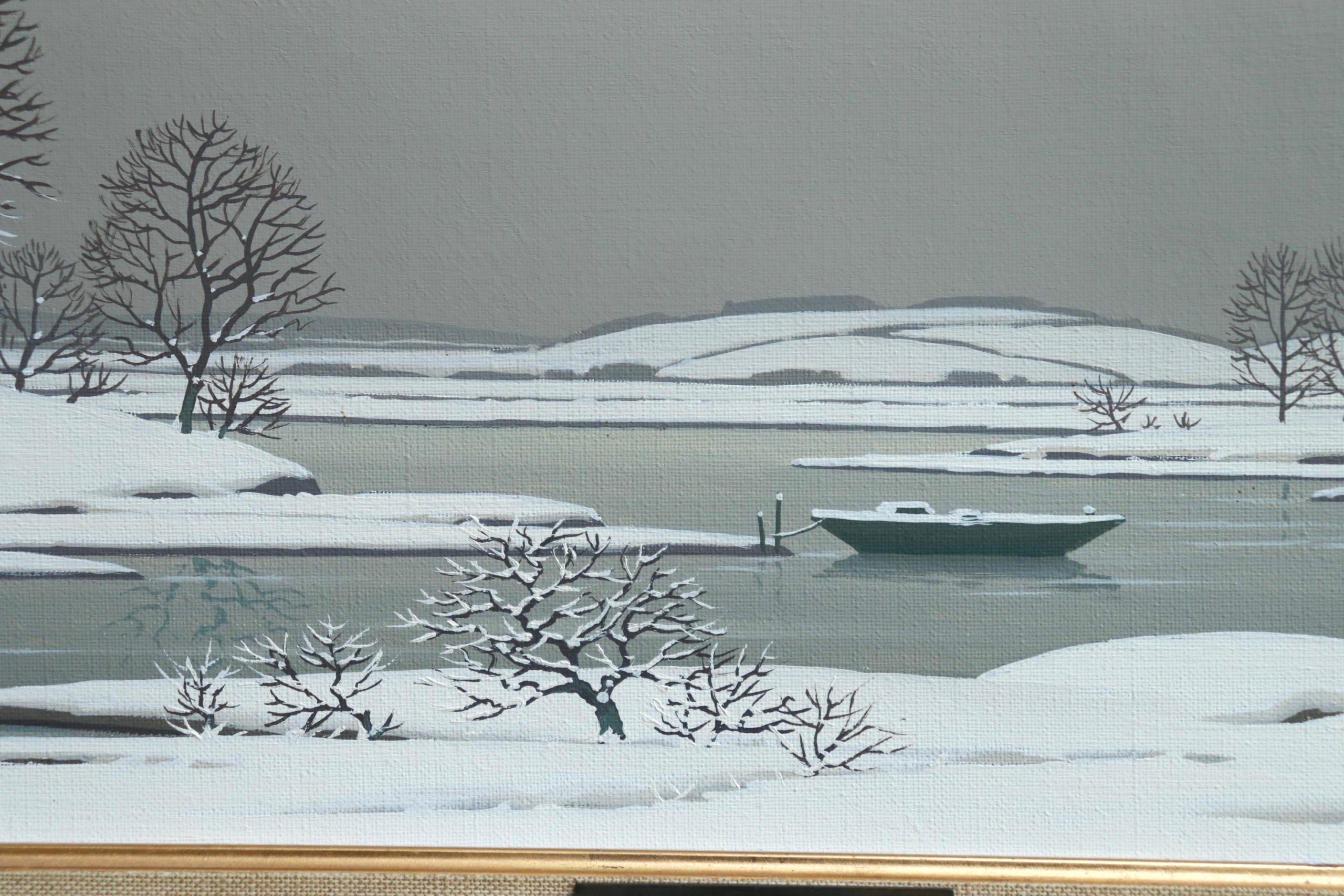 Snow on the Loire - Oil on canvas - beautiful french winter landscape 2