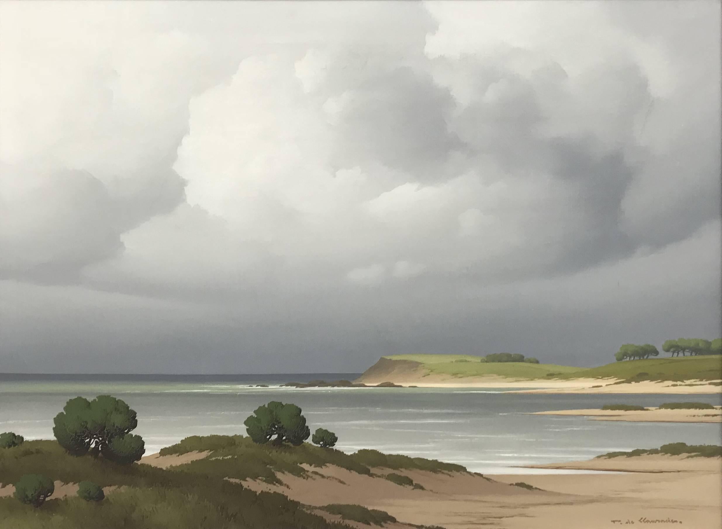 Sur le CoteBretagne Nachkriegs-Französisches Landschafts- und Meereslandschaftsgemälde – Painting von Pierre de Clausade