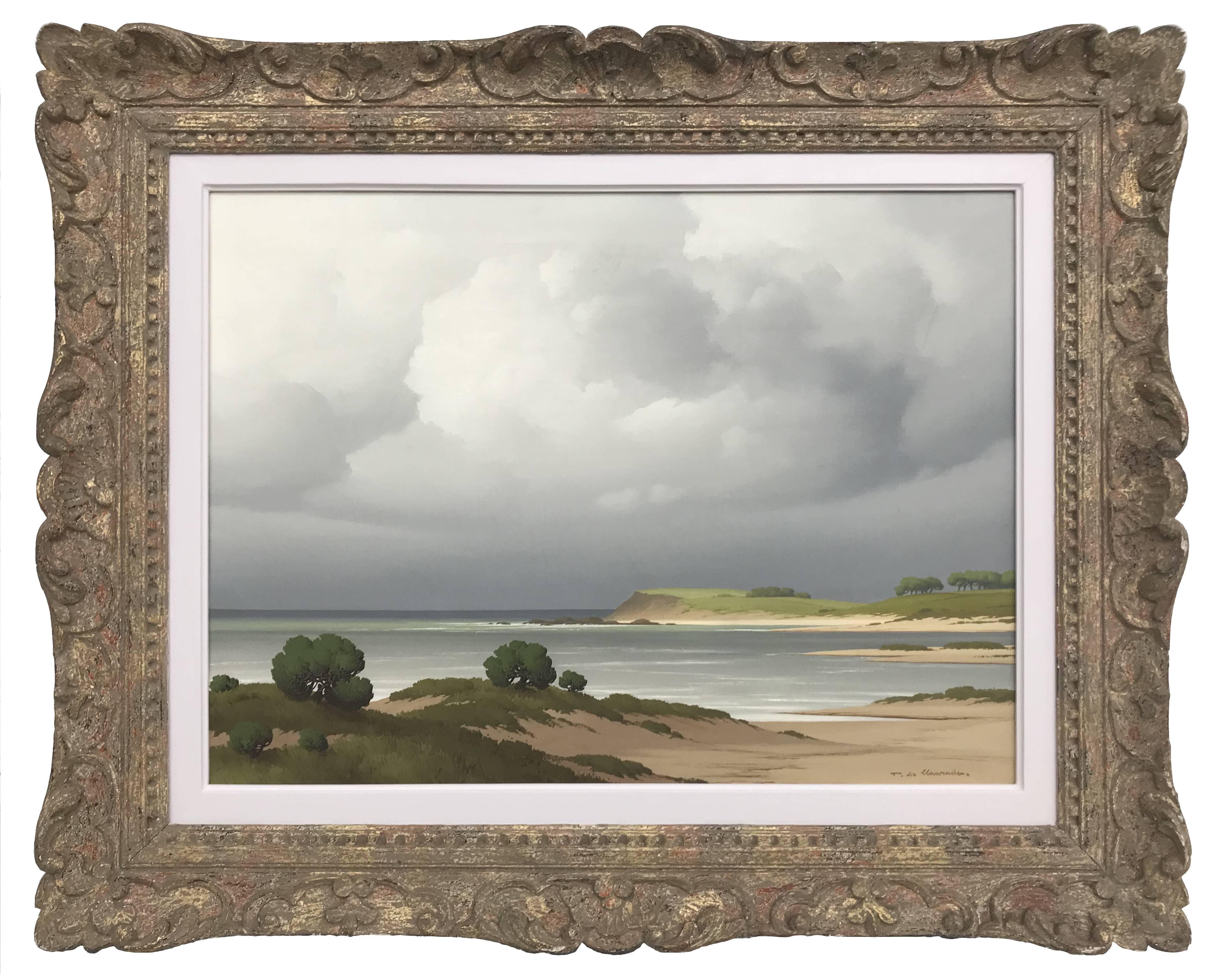Pierre de Clausade Landscape Painting - Sur le Cote Bretagne 20th Century Post-War French Landscape Seascape Painting