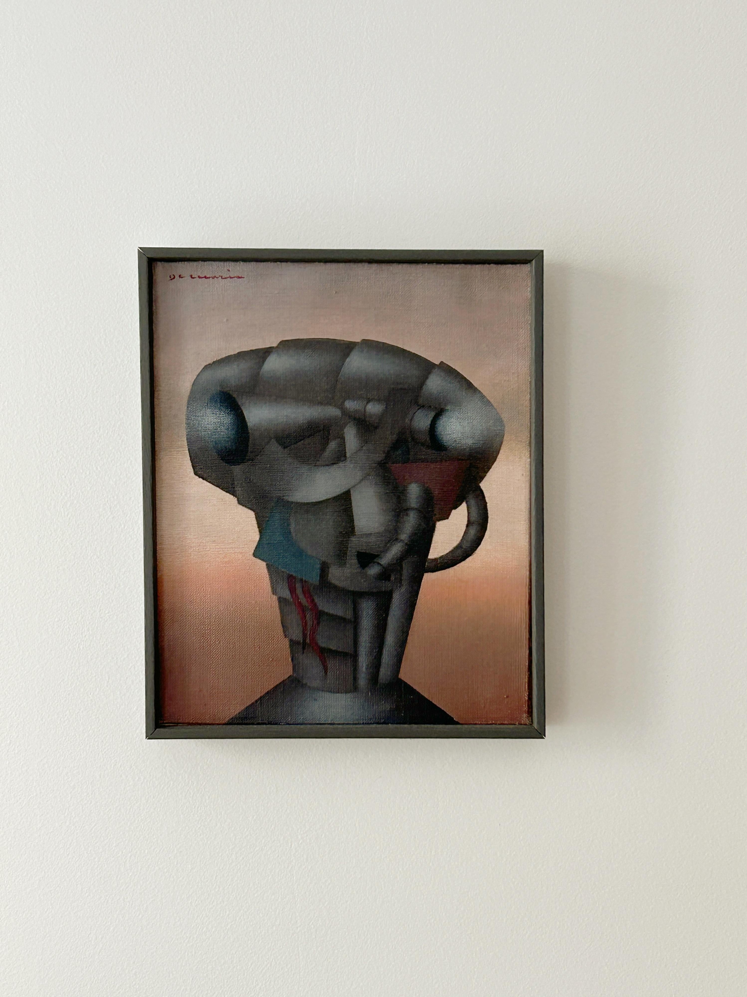Homme d'armes, 1968, oil on canvas - Painting by Pierre DE MARIA
