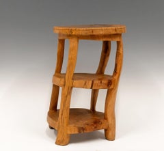 Pierre Decorse Organic Sculptural Olive Wood & Agate Side Table 2005