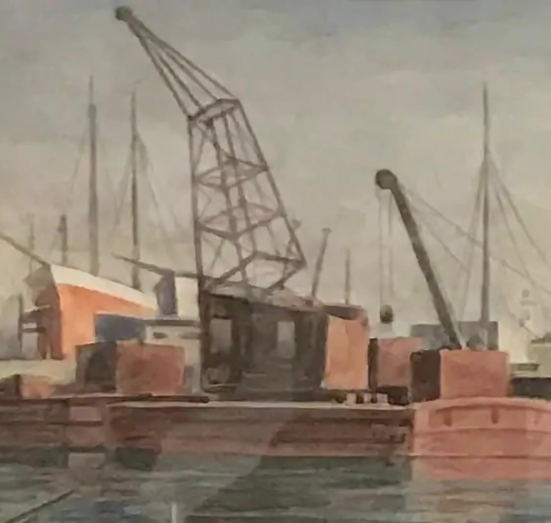 Port de Mallorca, Palma von Pierre Desaules - Gouache auf Papier 29x44 cm im Angebot 6
