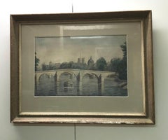 Bridge Royal bridge, Paris par Pierre Desaules - Aquarelle sur papier 29x44 cm