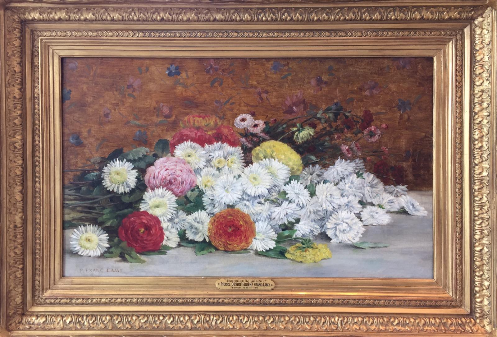 Le bouquet fraîchement cueilli - École française Painting par Pierre Désiré Eugène FrancLamy