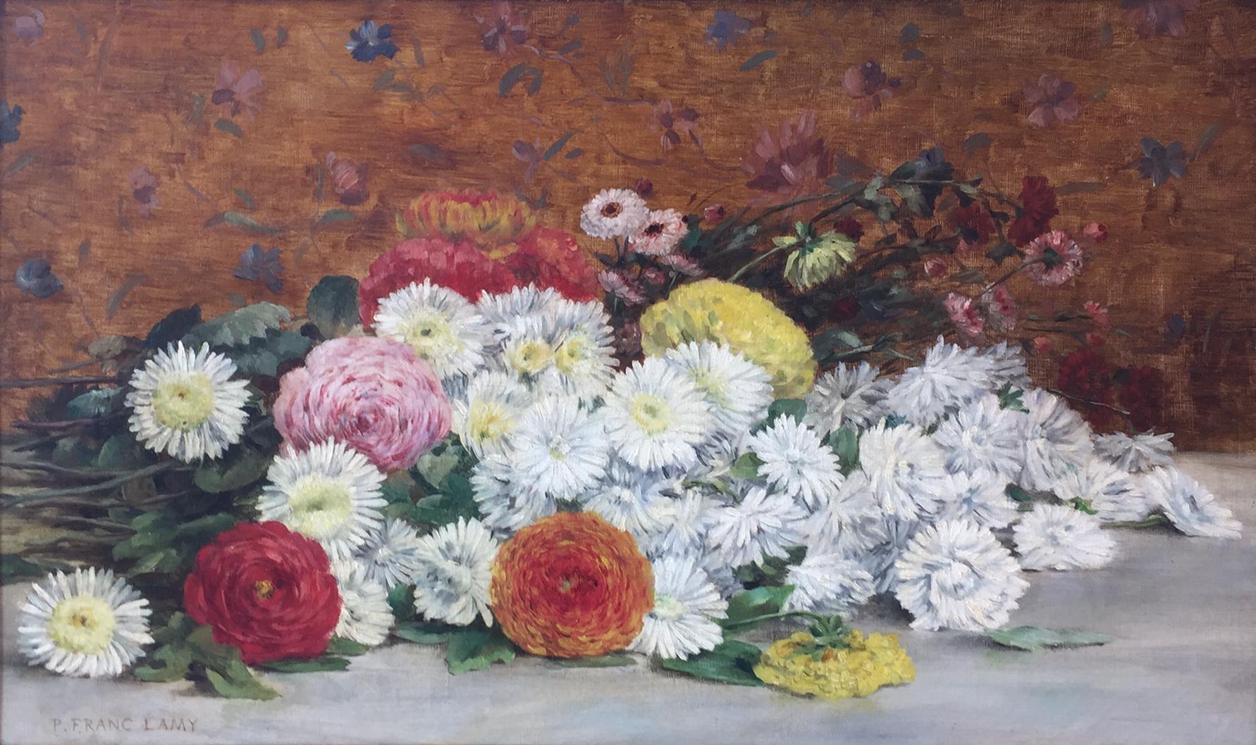 Still-Life Painting Pierre Désiré Eugène FrancLamy - Le bouquet fraîchement cueilli