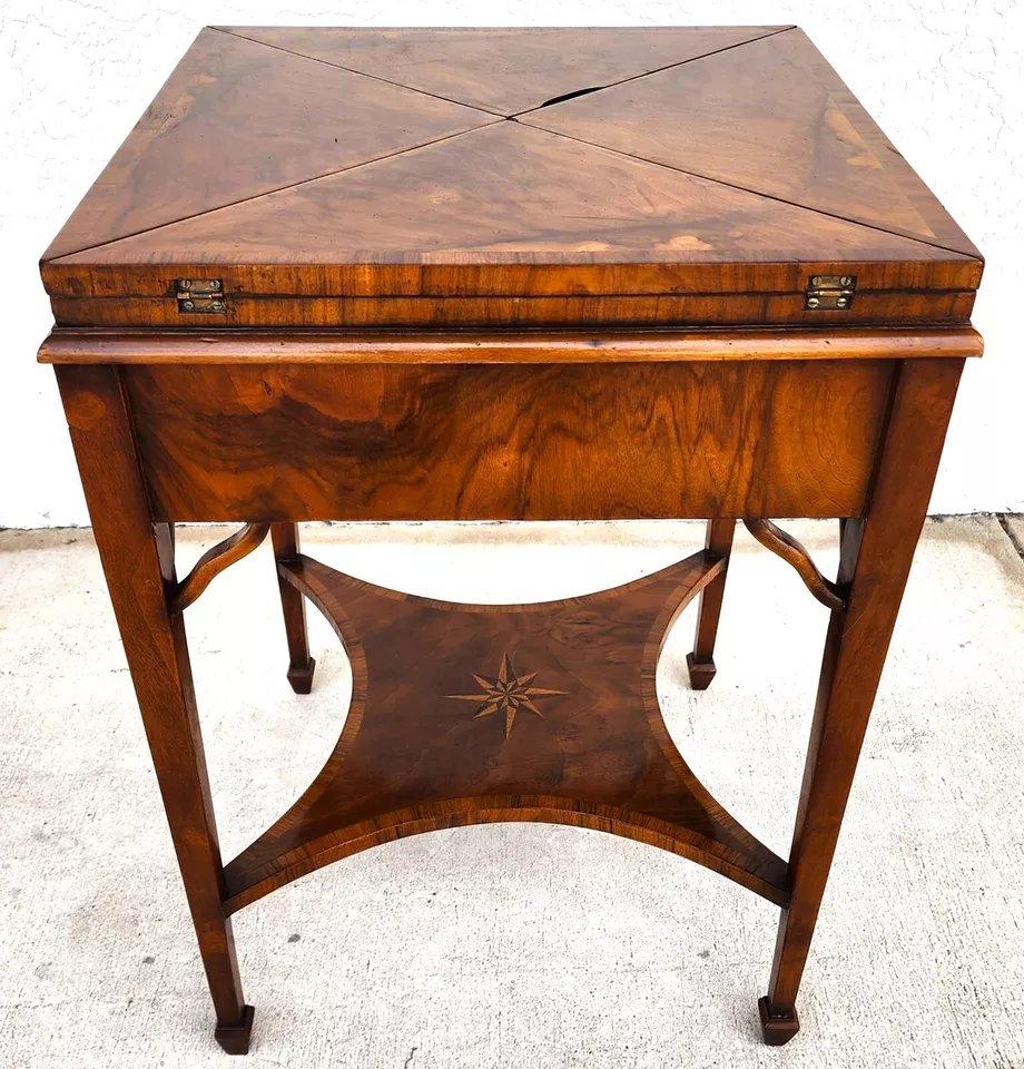 Pierre Deux Game Table Flip Top Leather For Sale 4