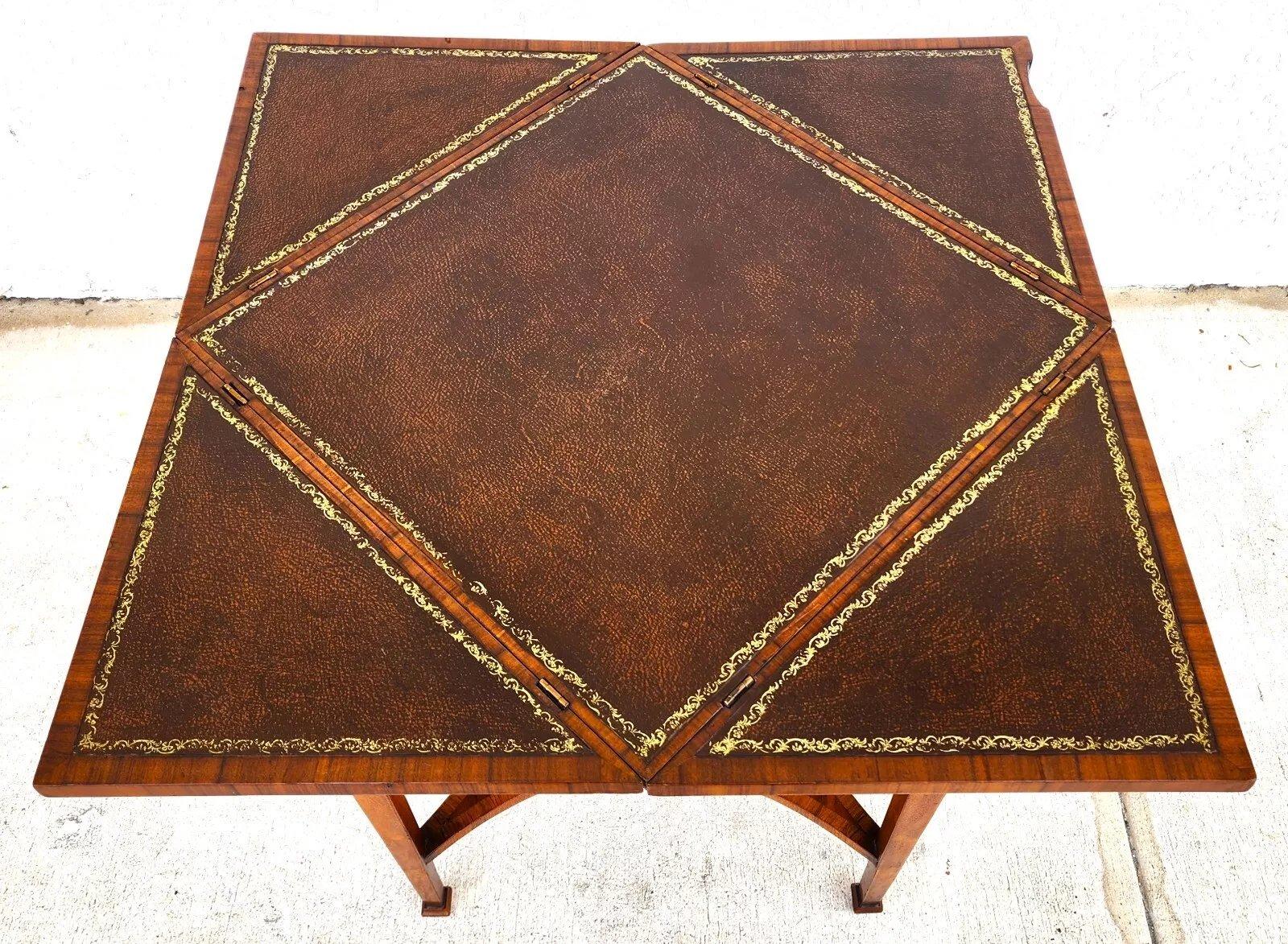 French Provincial Pierre Deux Game Table Flip Top Leather For Sale