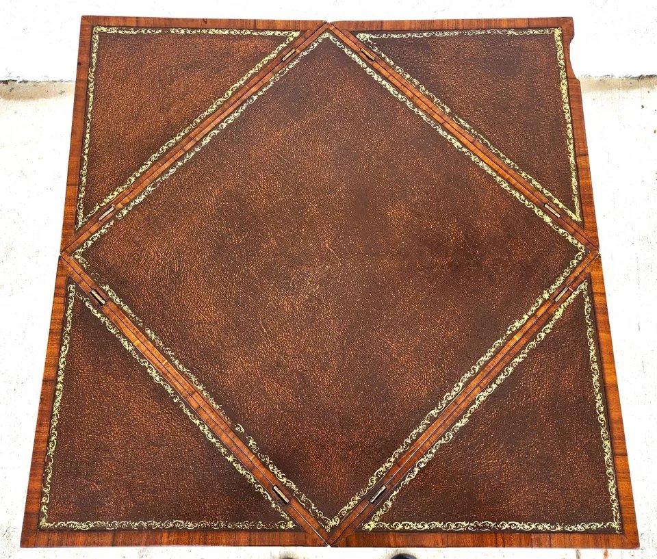 French Pierre Deux Game Table Flip Top Leather For Sale