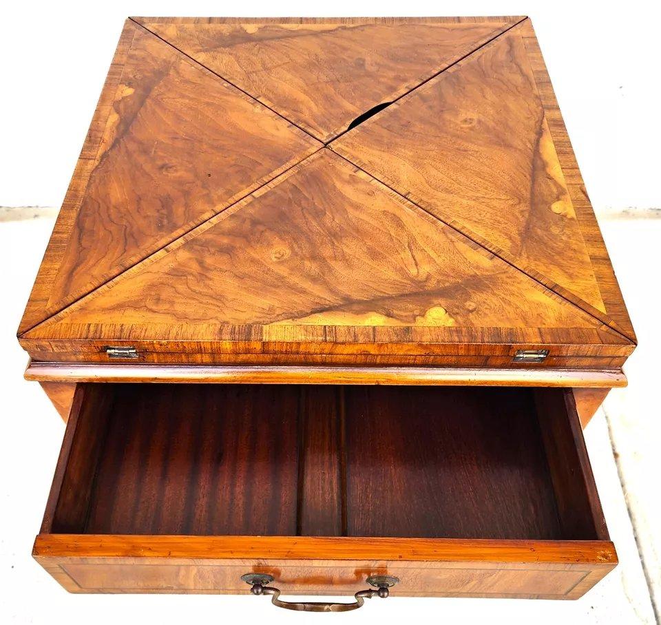 Pierre Deux Game Table Flip Top Leather For Sale 2