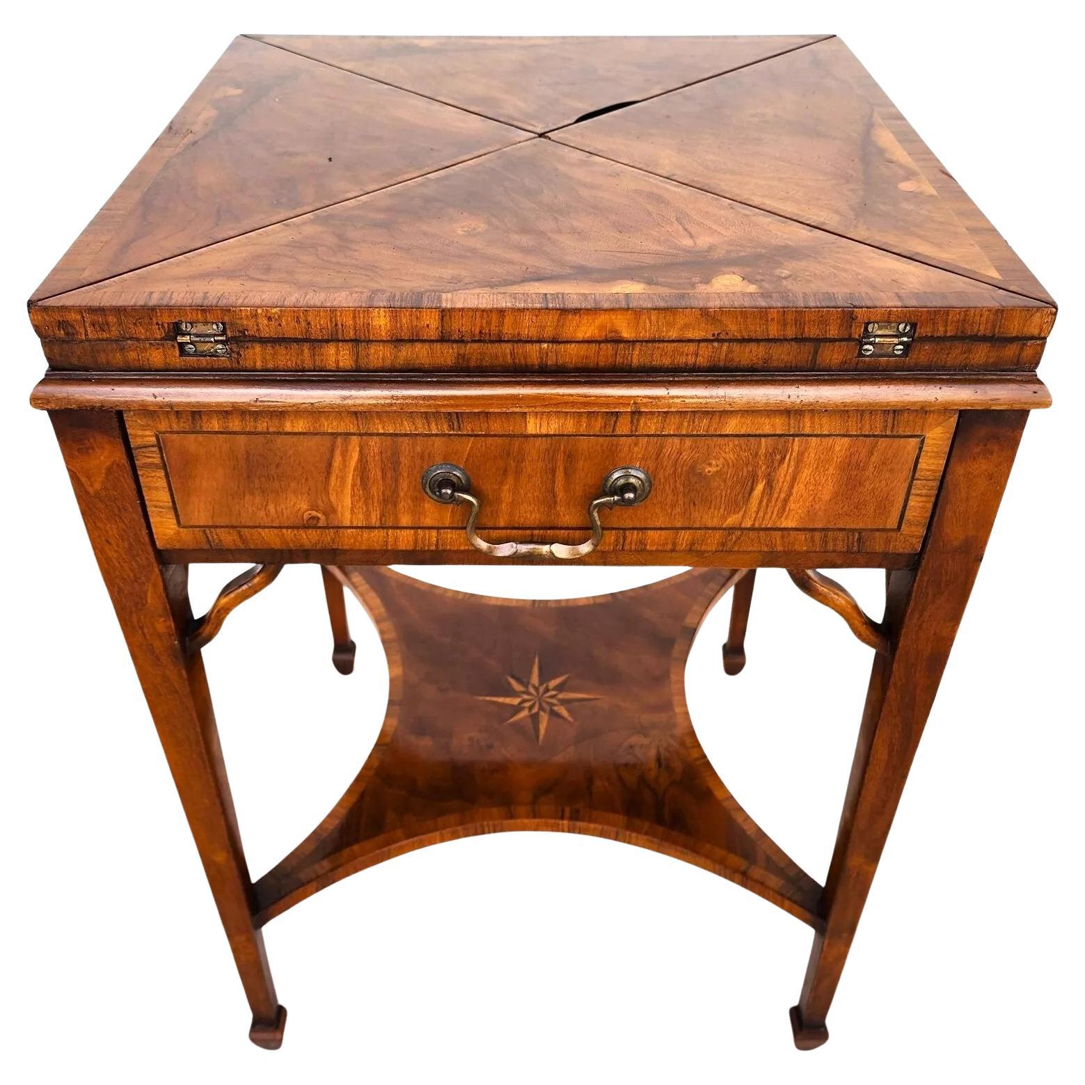 Pierre Deux Game Table Flip Top Leather For Sale